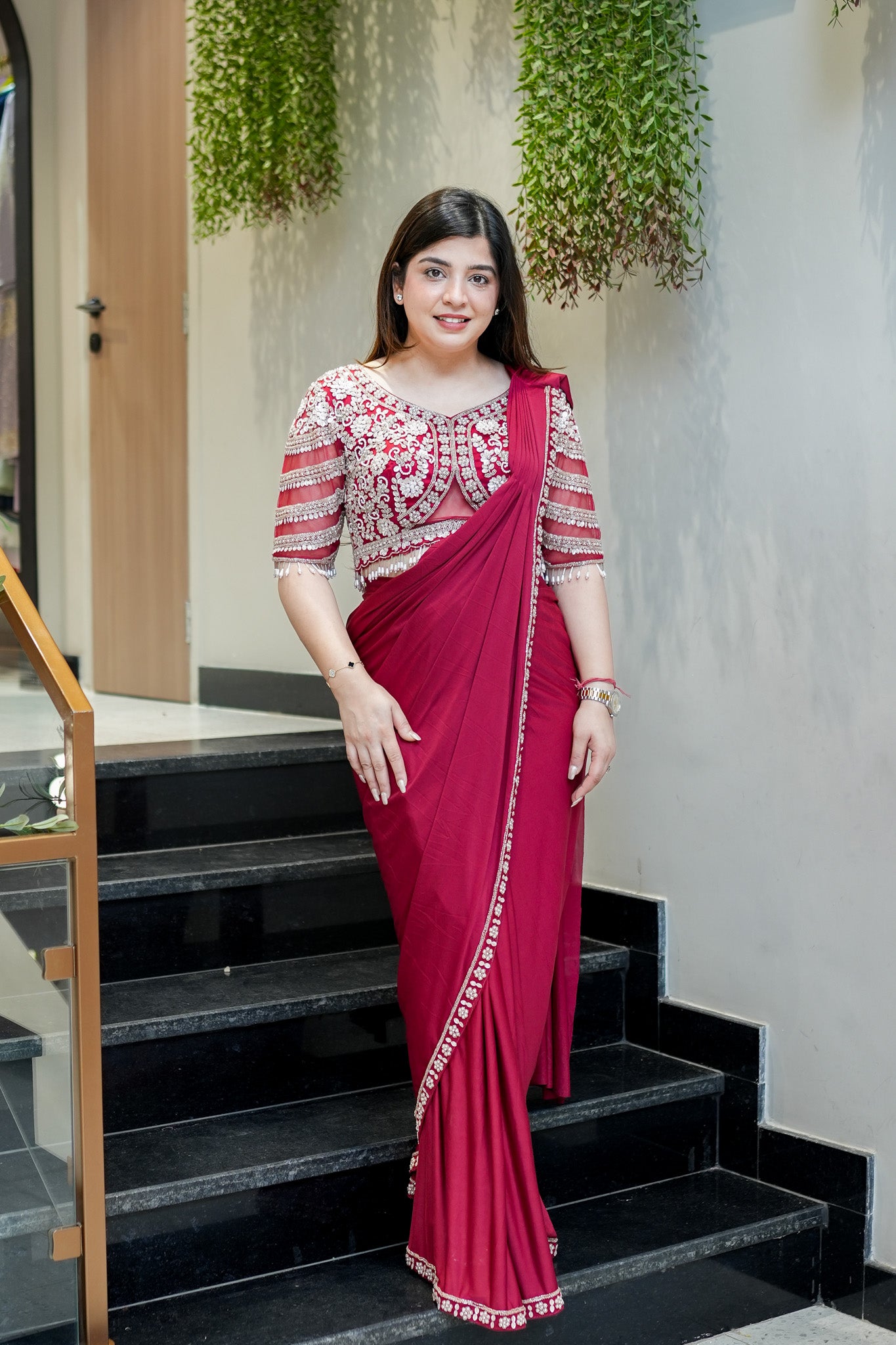 Ruwa Hand Embroidered Drape Saree