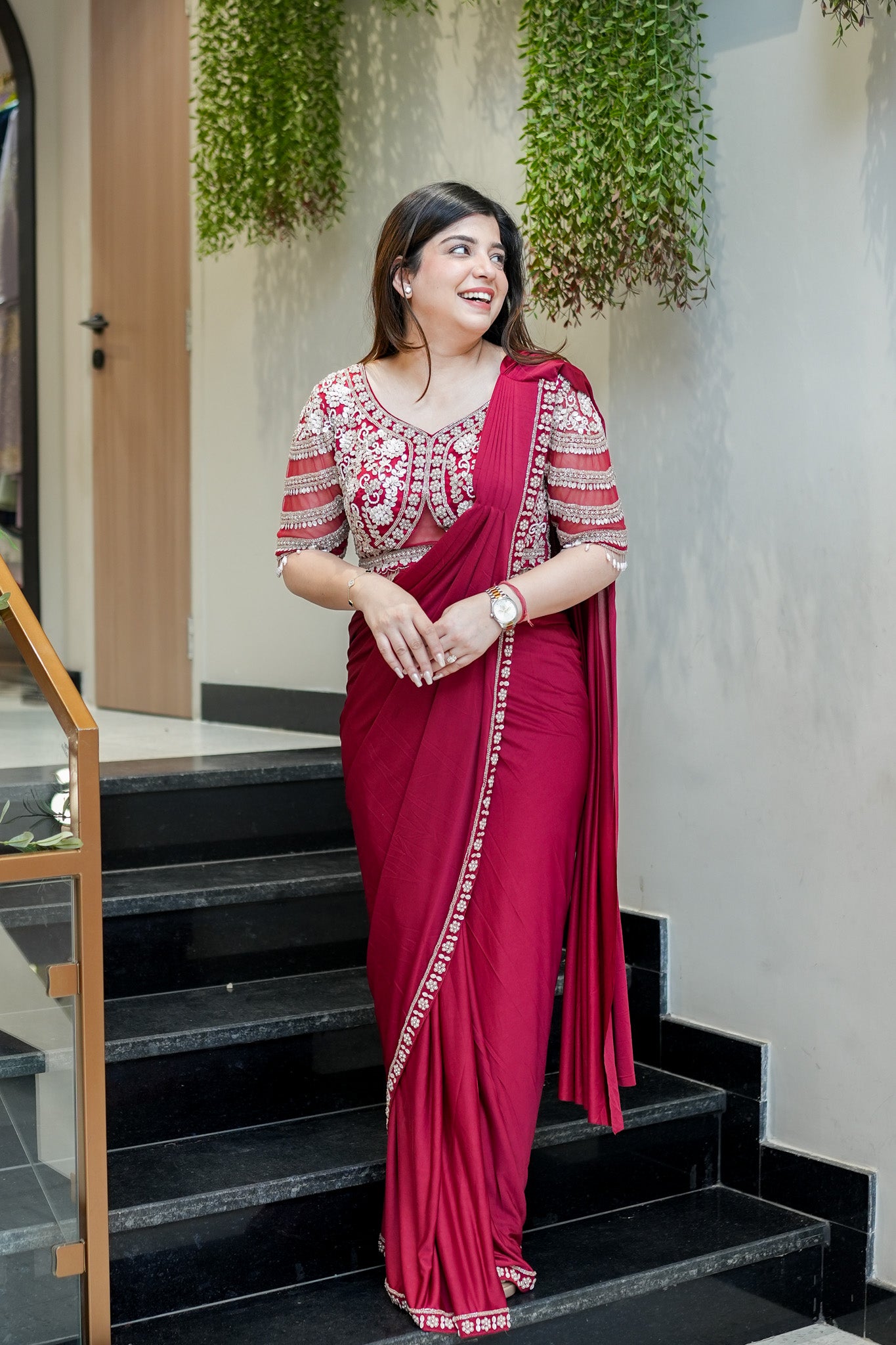 Ruwa Hand Embroidered Drape Saree