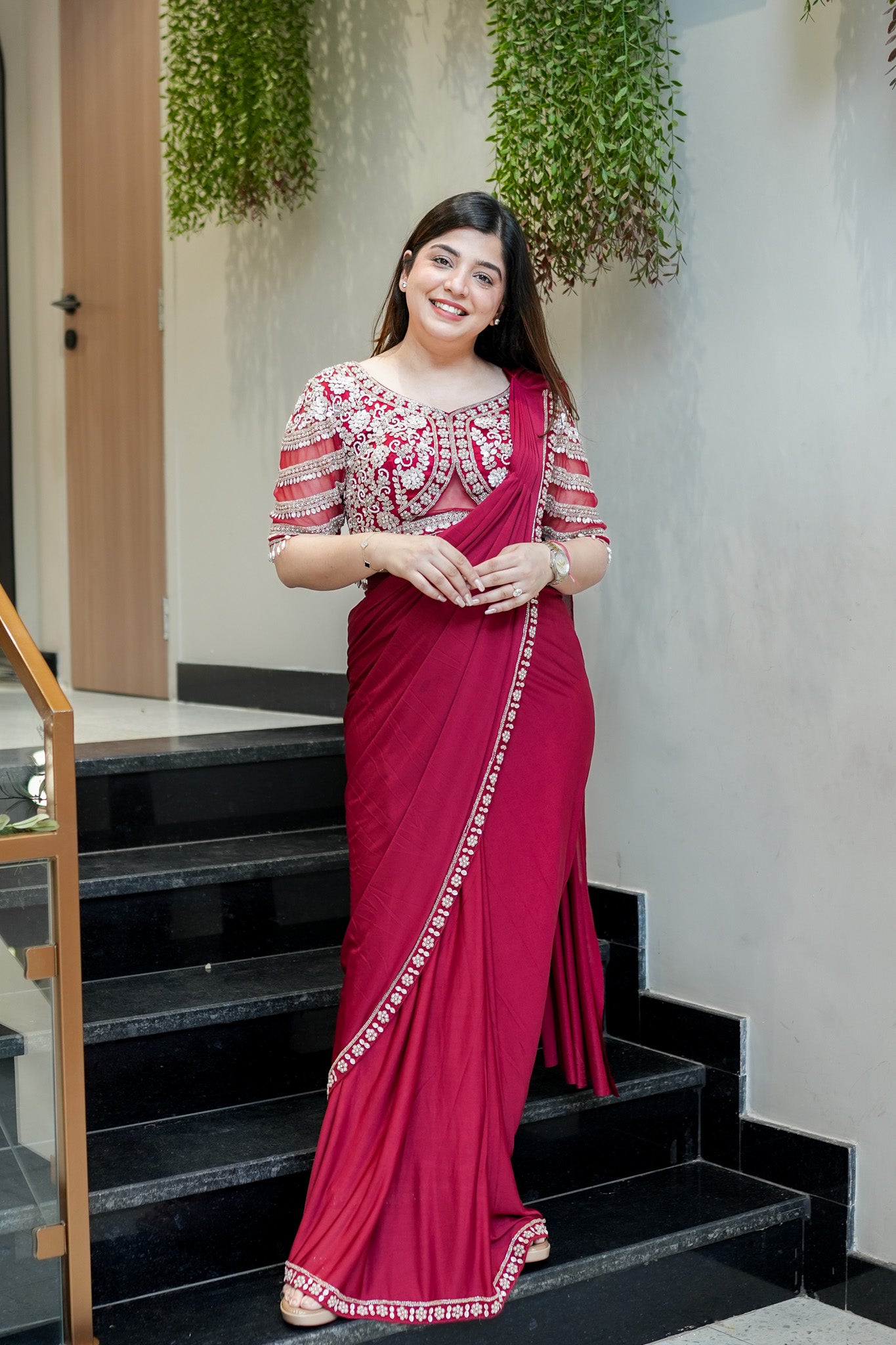 Ruwa Hand Embroidered Drape Saree