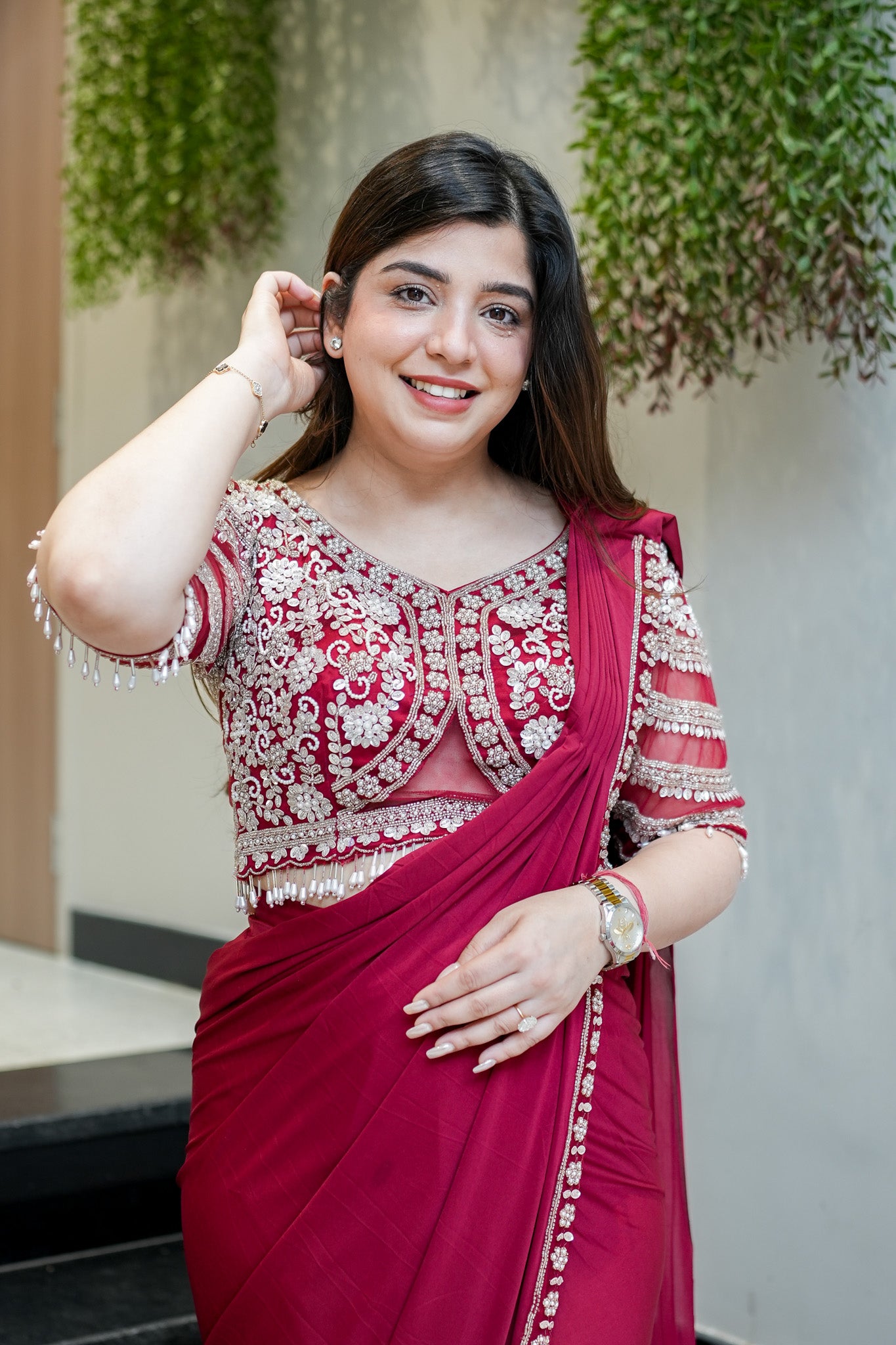 Ruwa Hand Embroidered Drape Saree