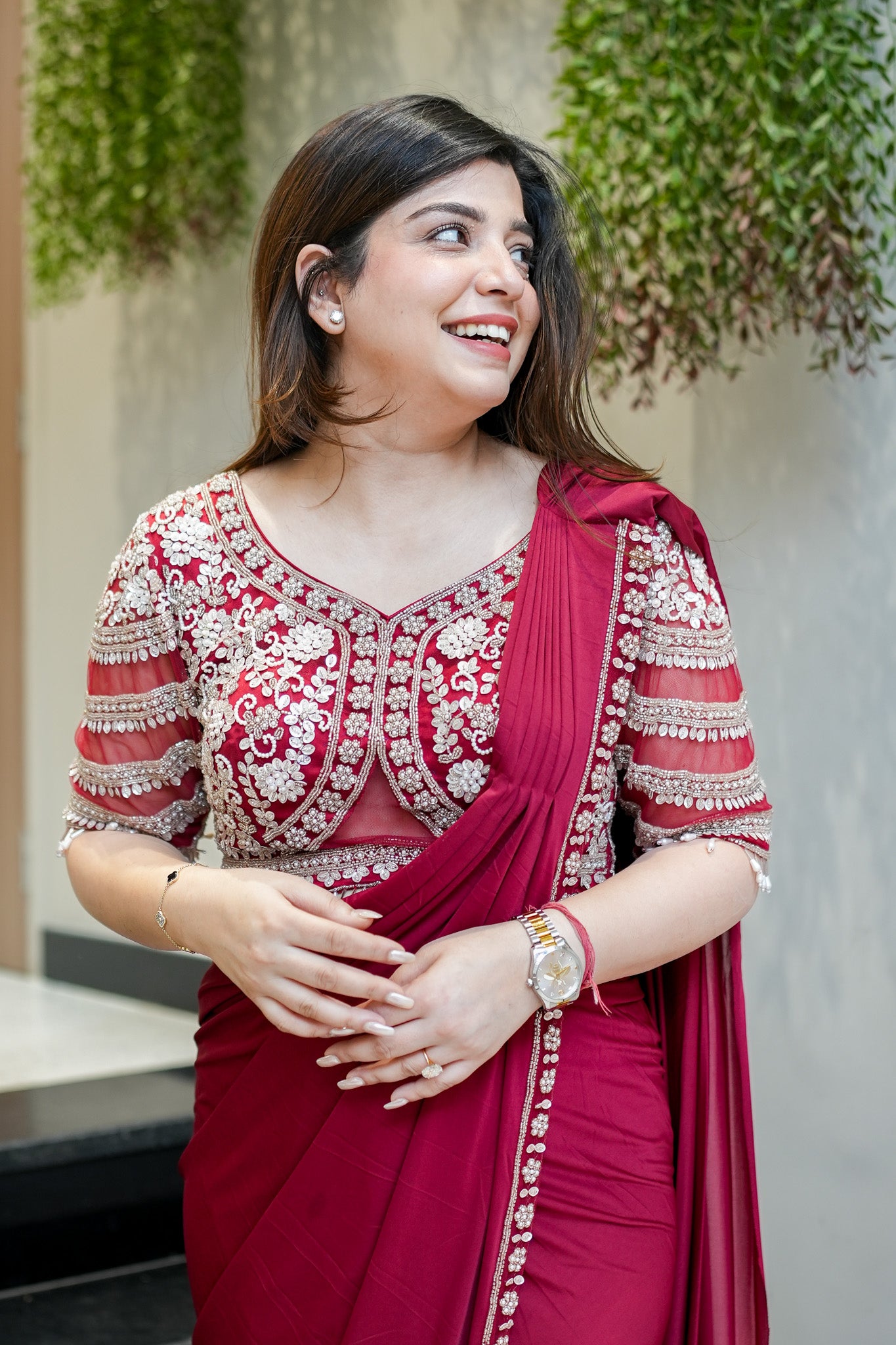 Ruwa Hand Embroidered Drape Saree