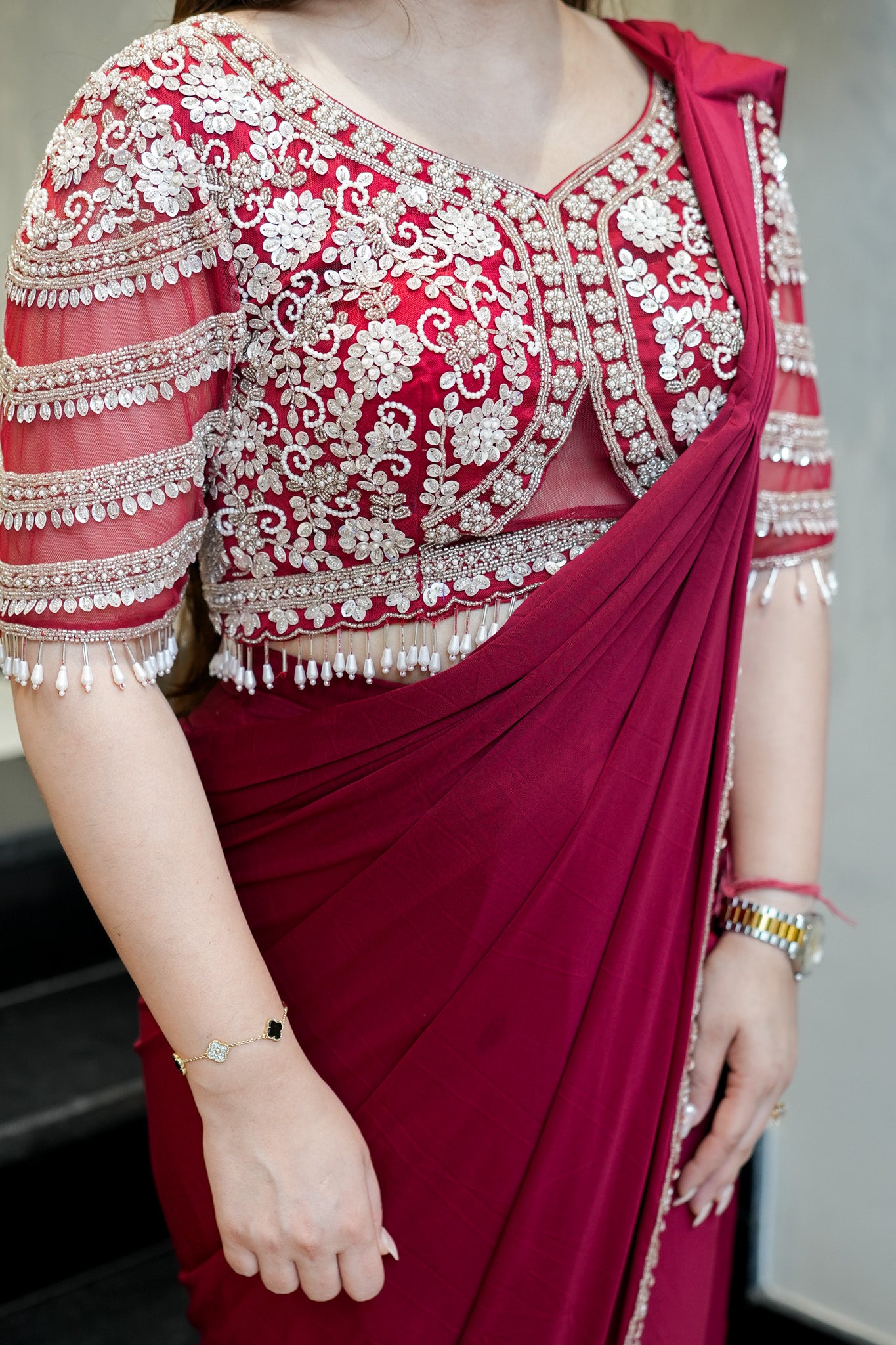 Ruwa Hand Embroidered Drape Saree