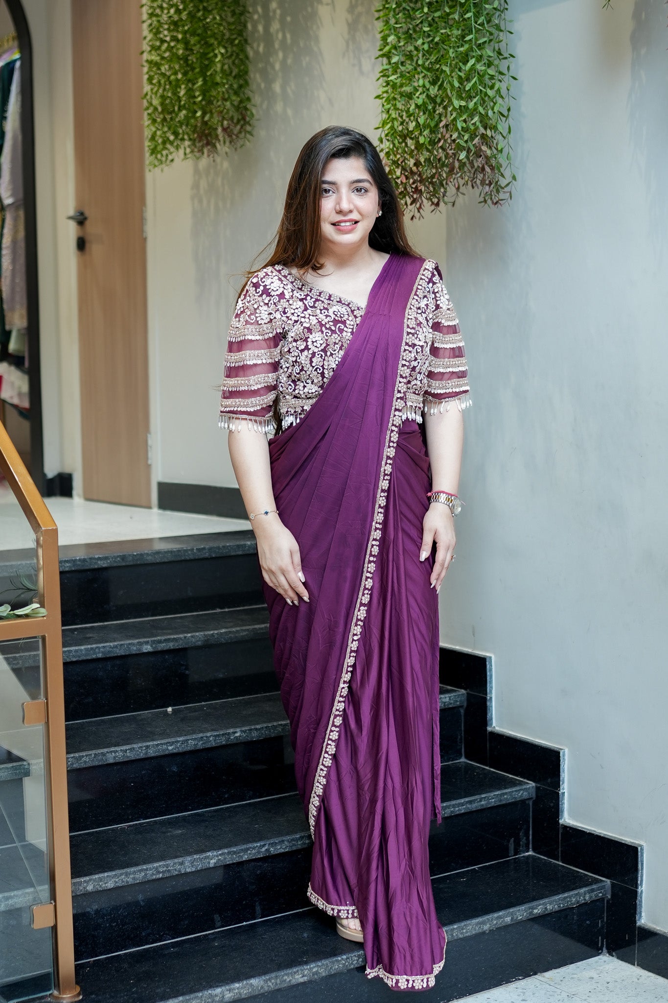 Ruwa Hand Embroidered Drape Saree