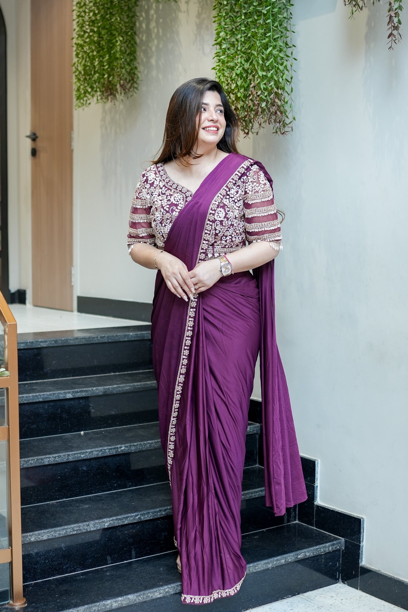 Ruwa Hand Embroidered Drape Saree
