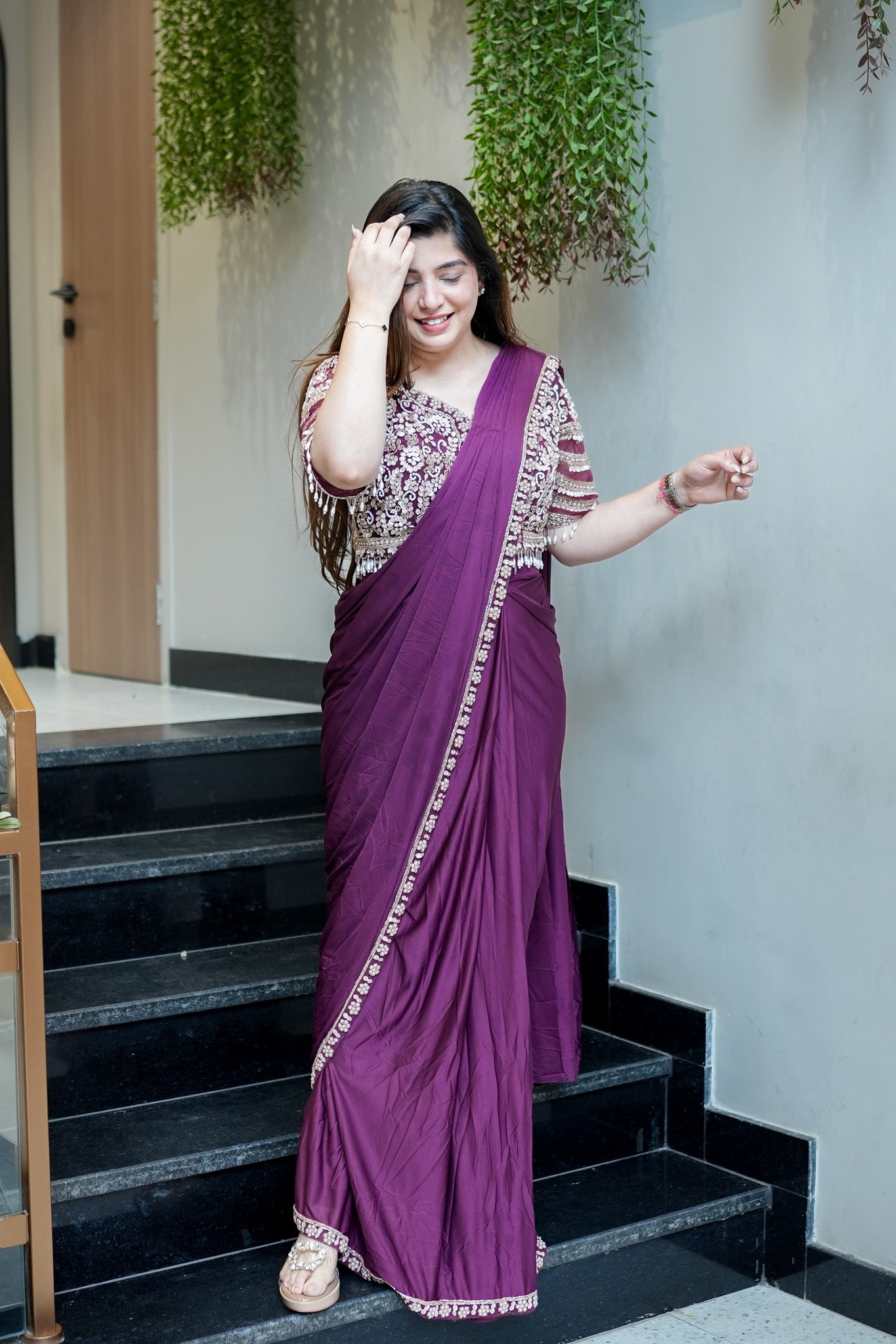 Ruwa Hand Embroidered Drape Saree