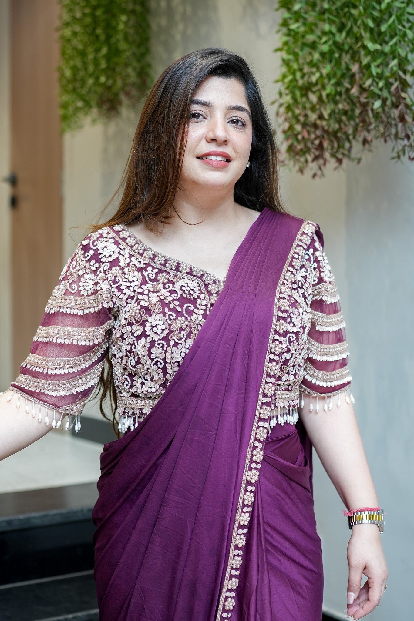 Ruwa Hand Embroidered Drape Saree