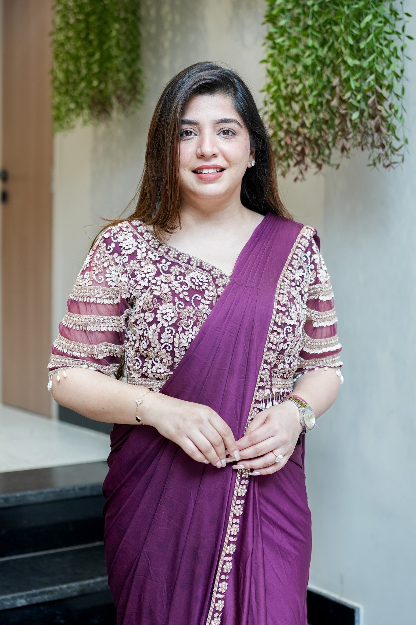 Ruwa Hand Embroidered Drape Saree
