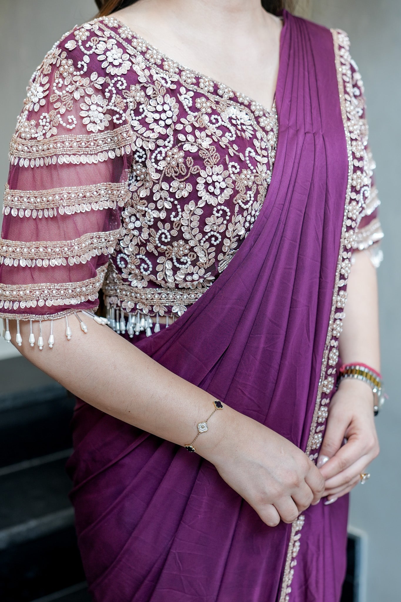 Ruwa Hand Embroidered Drape Saree