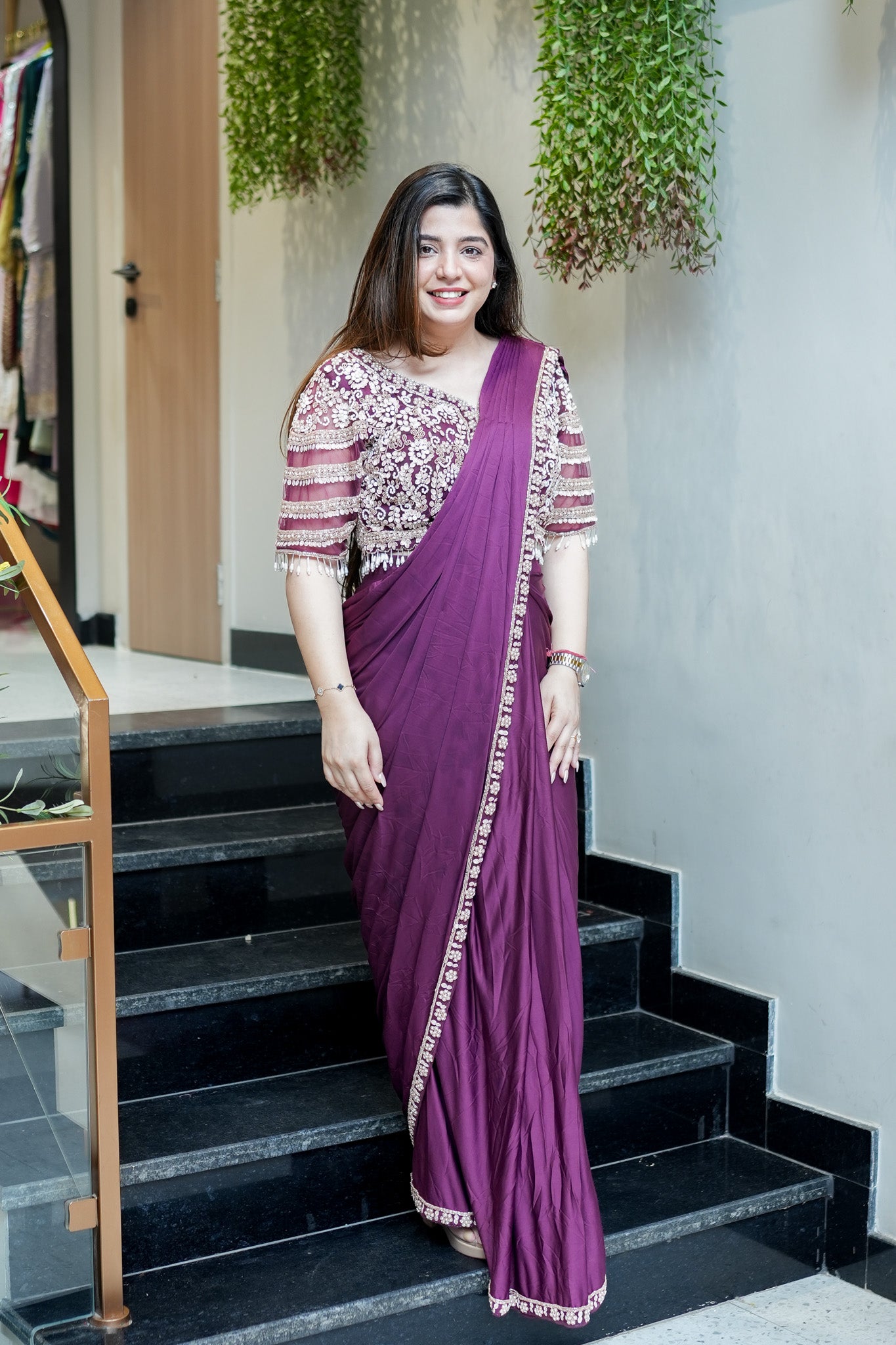 Ruwa Hand Embroidered Drape Saree