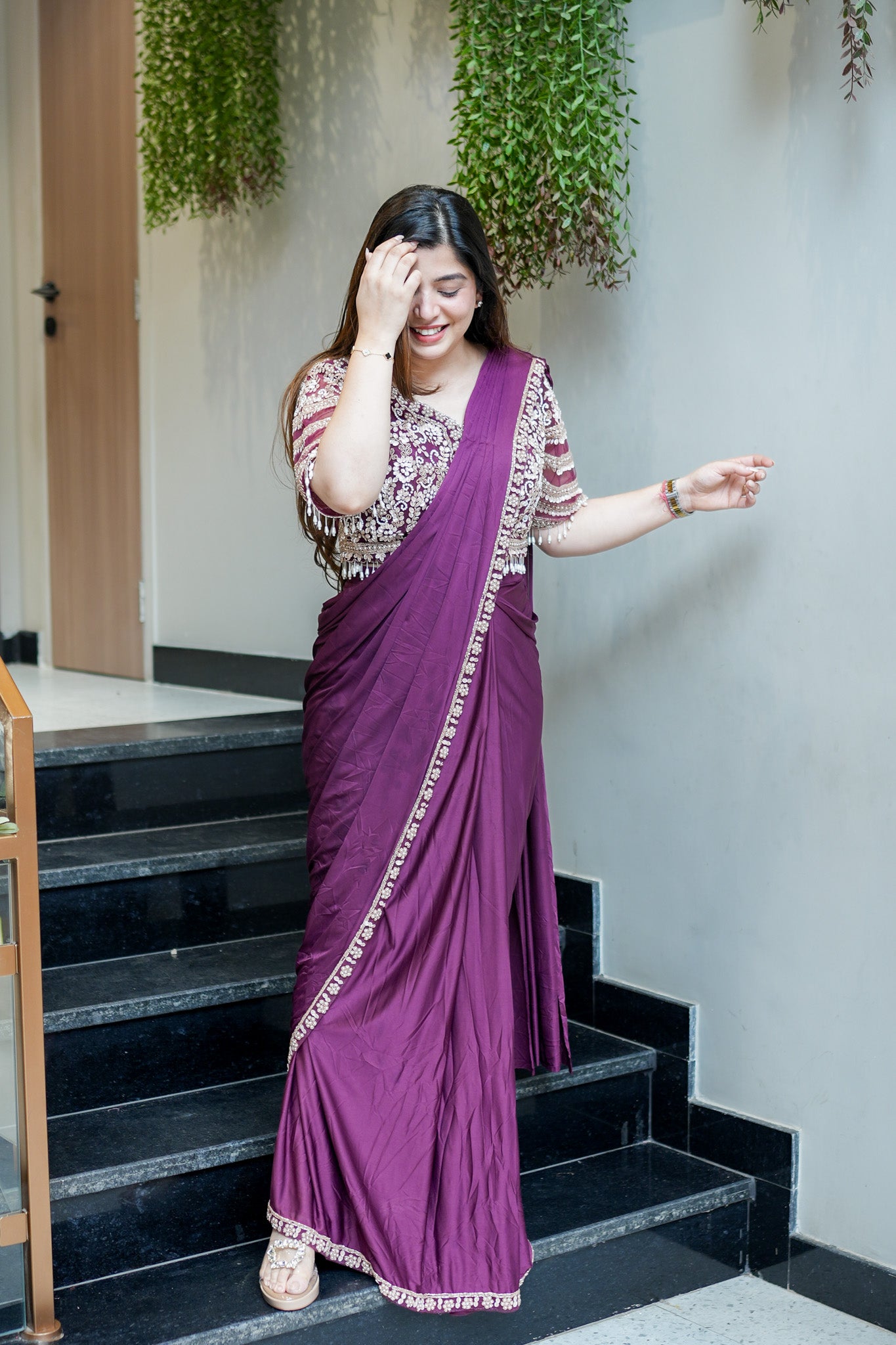 Ruwa Hand Embroidered Drape Saree