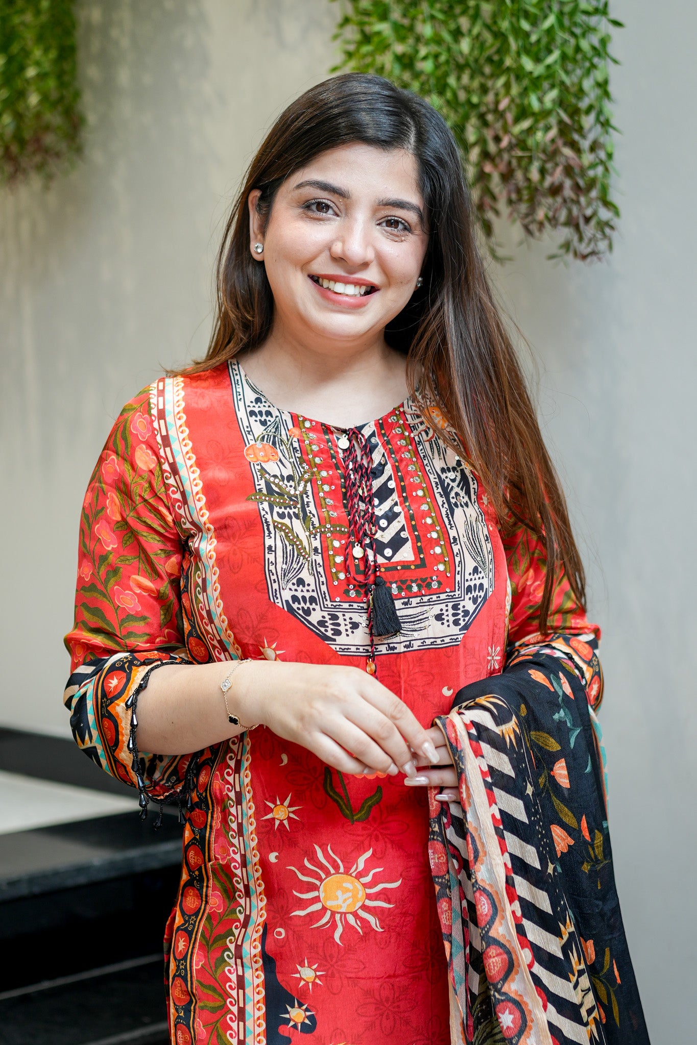 Aarvi Orange Printed Suit Set