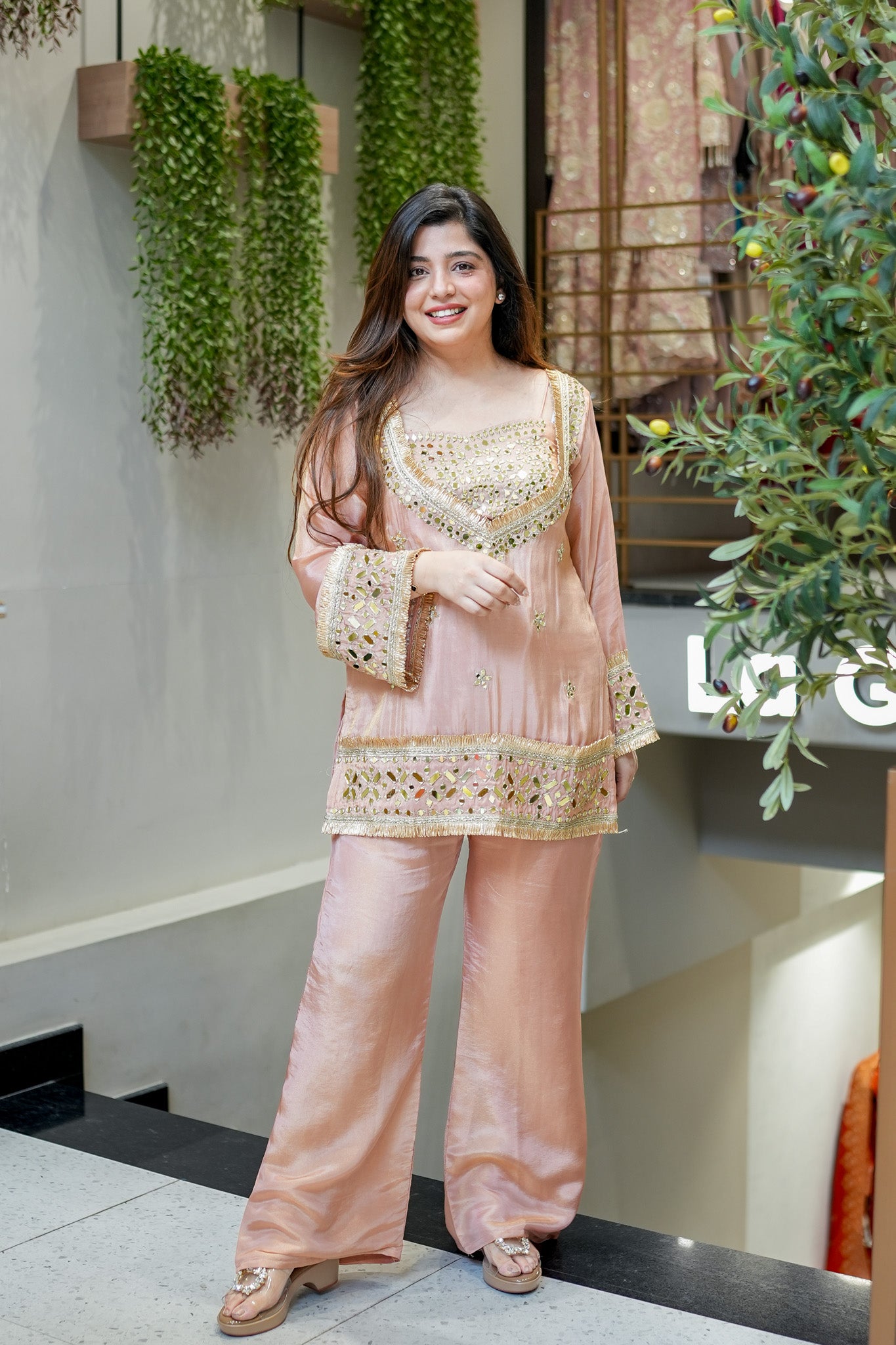 Anvitha Mirror Detailing Co ord Set
