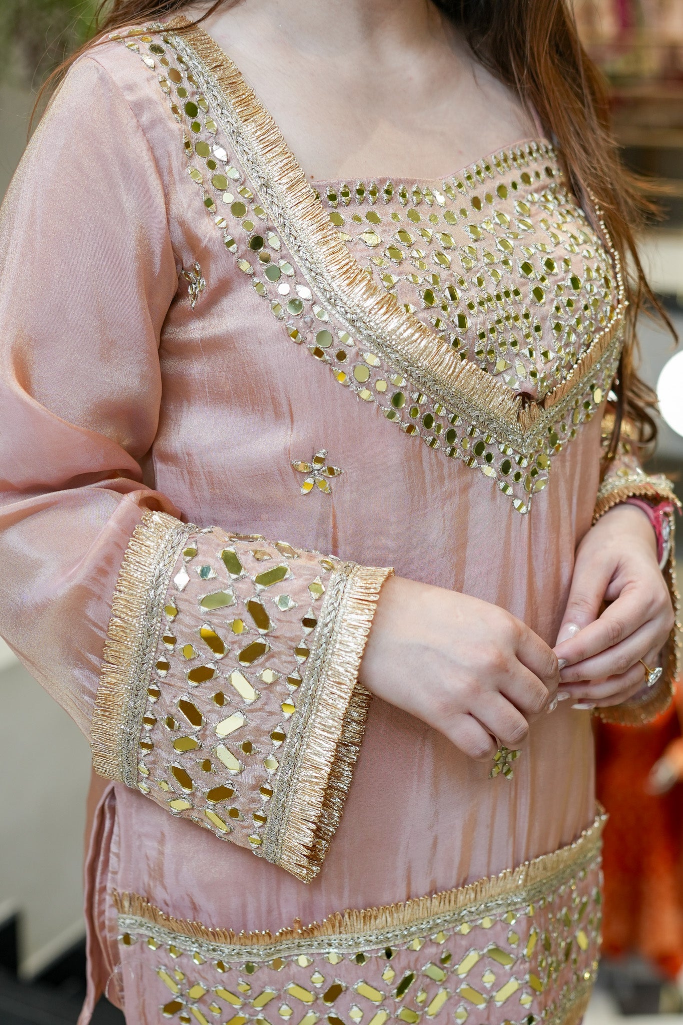 Anvitha Mirror Detailing Co ord Set