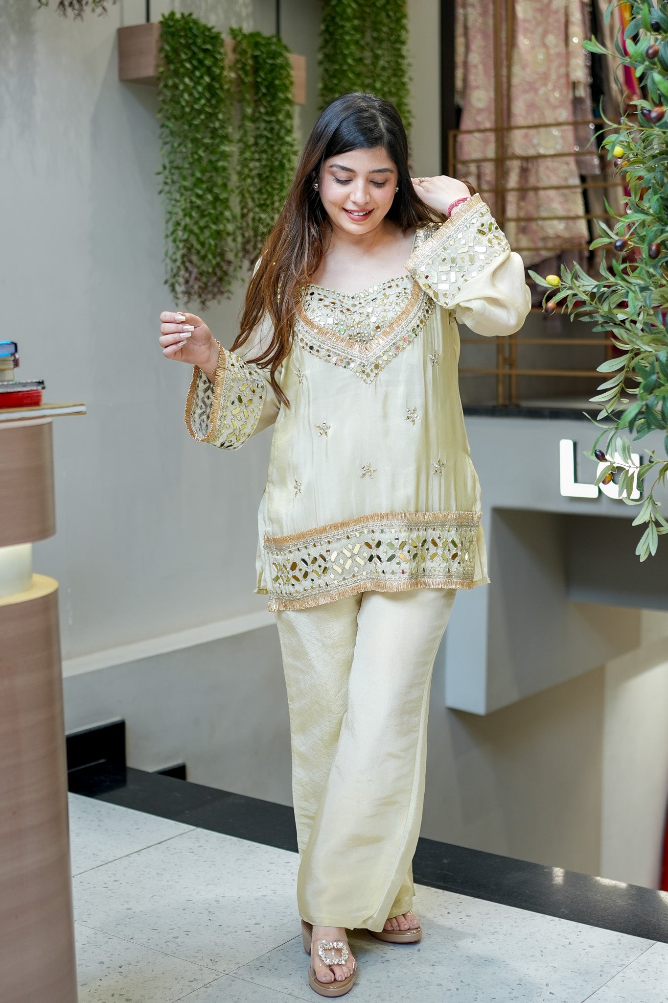 Anvitha Mirror Detailing Co ord Set