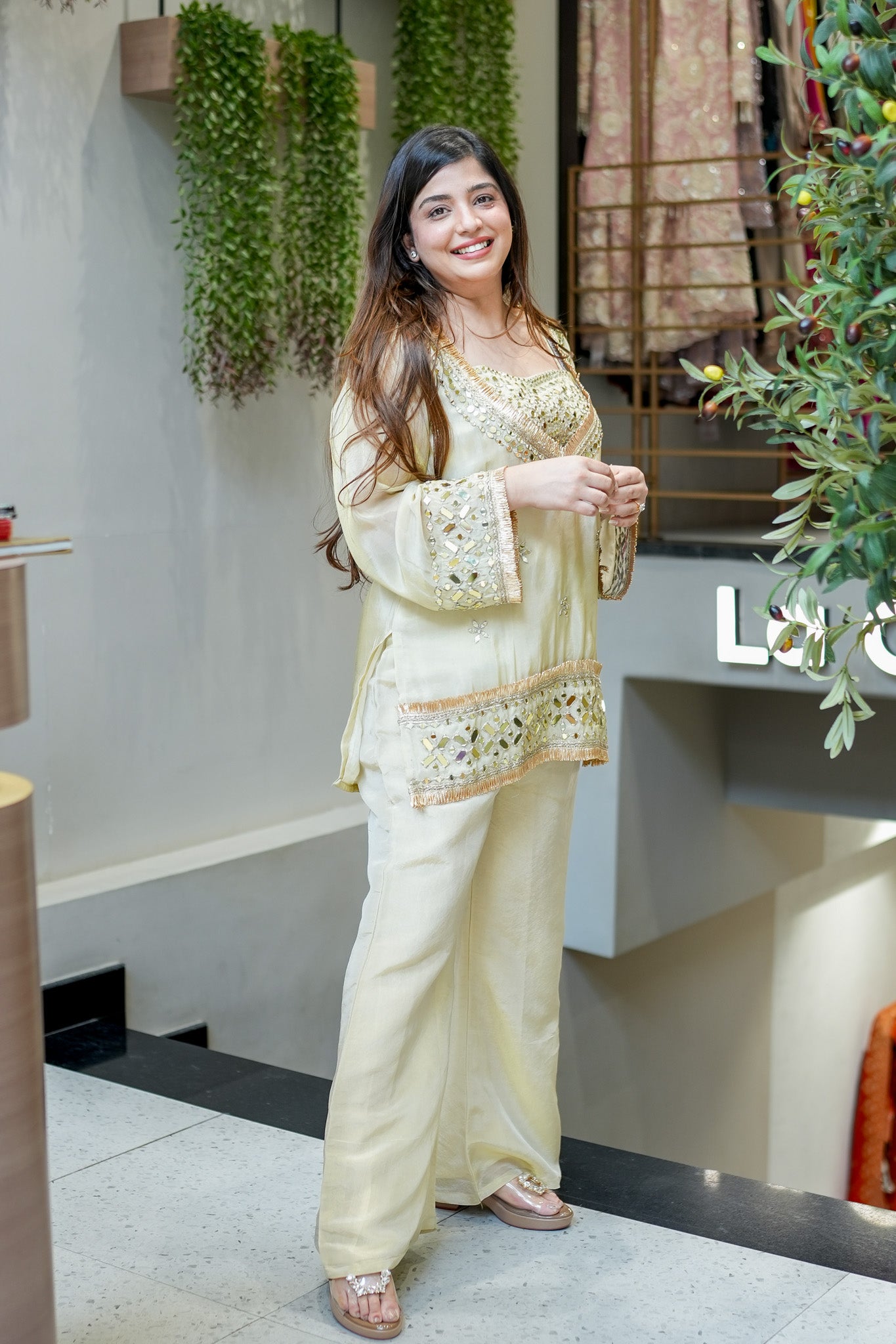 Anvitha Mirror Detailing Co ord Set