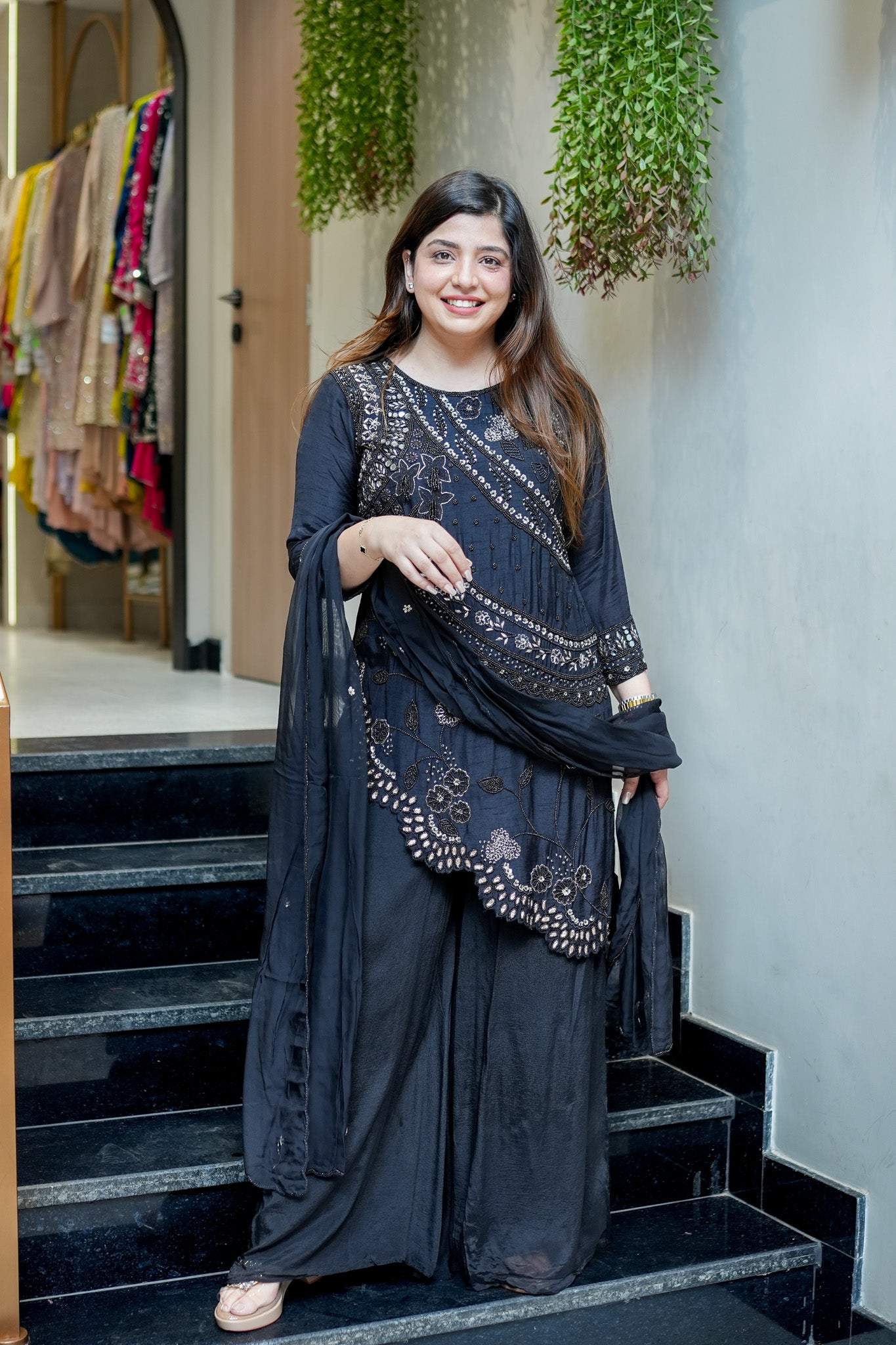 Neyara Embroidered Upside Down Suit Set