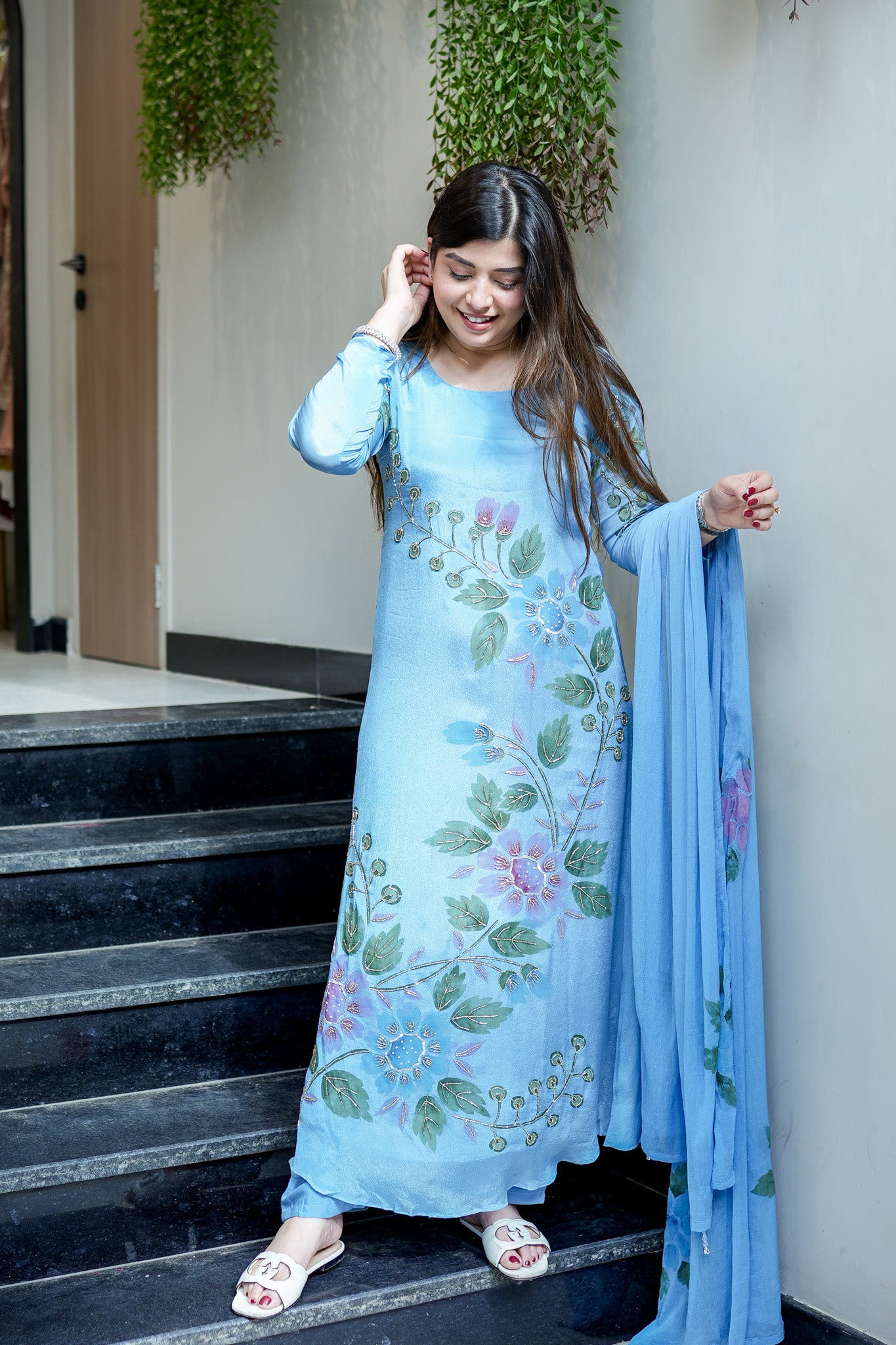 Aarika Hand Painted Anarkali Suit Set