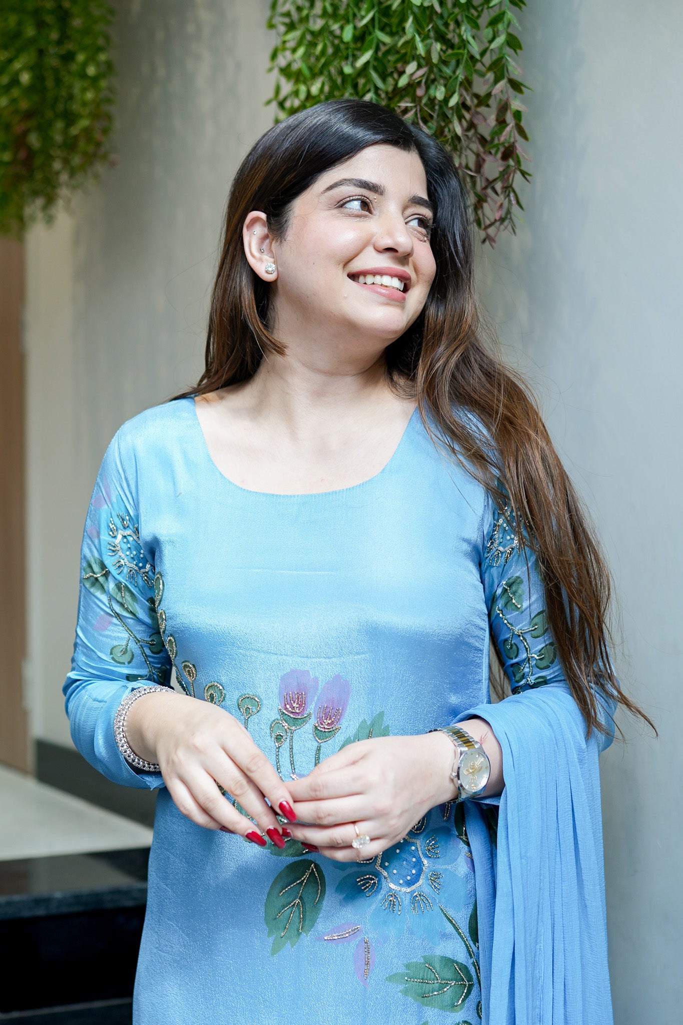 Aarika Hand Painted Anarkali Suit Set