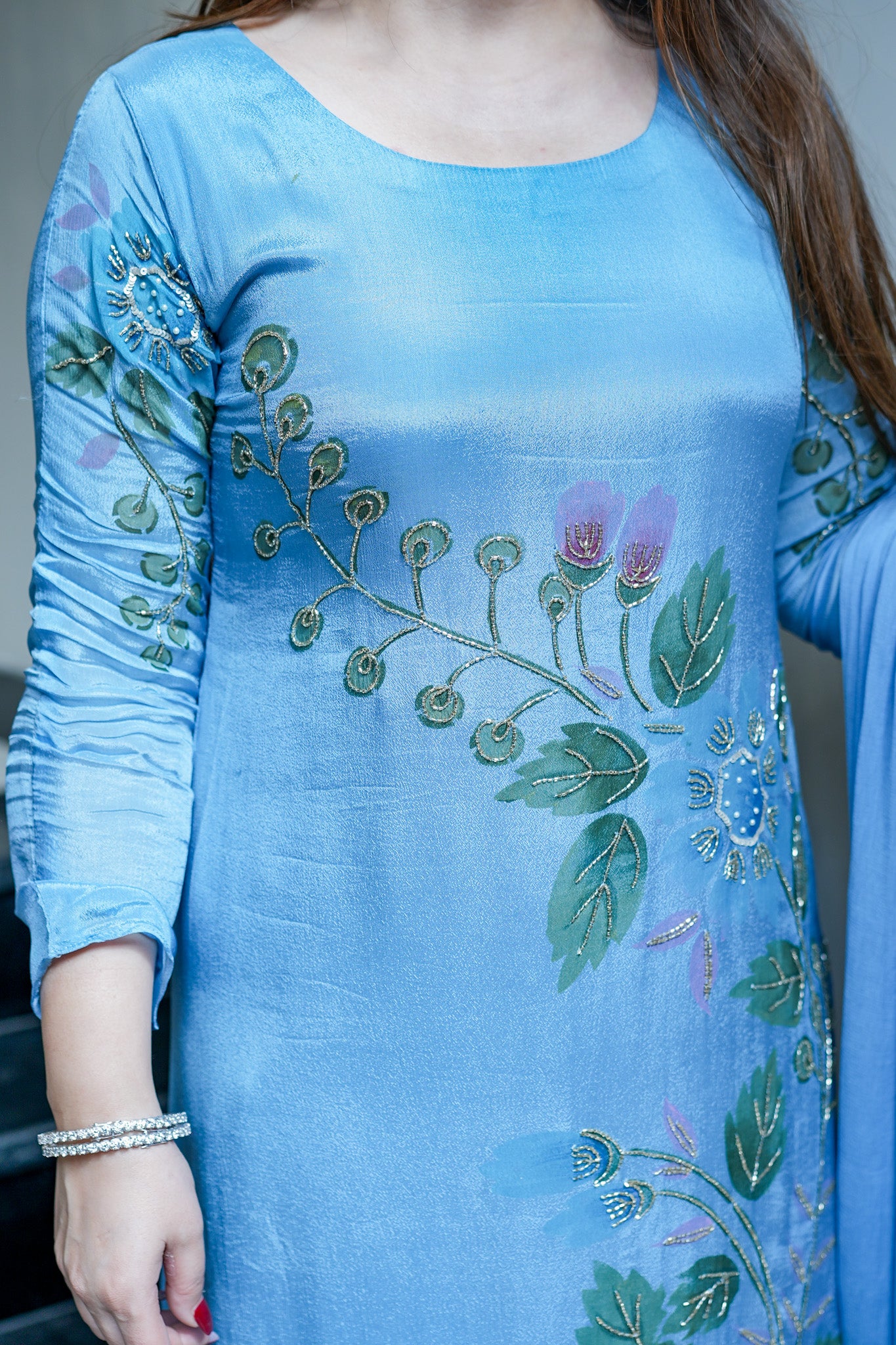Aarika Hand Painted Anarkali Suit Set