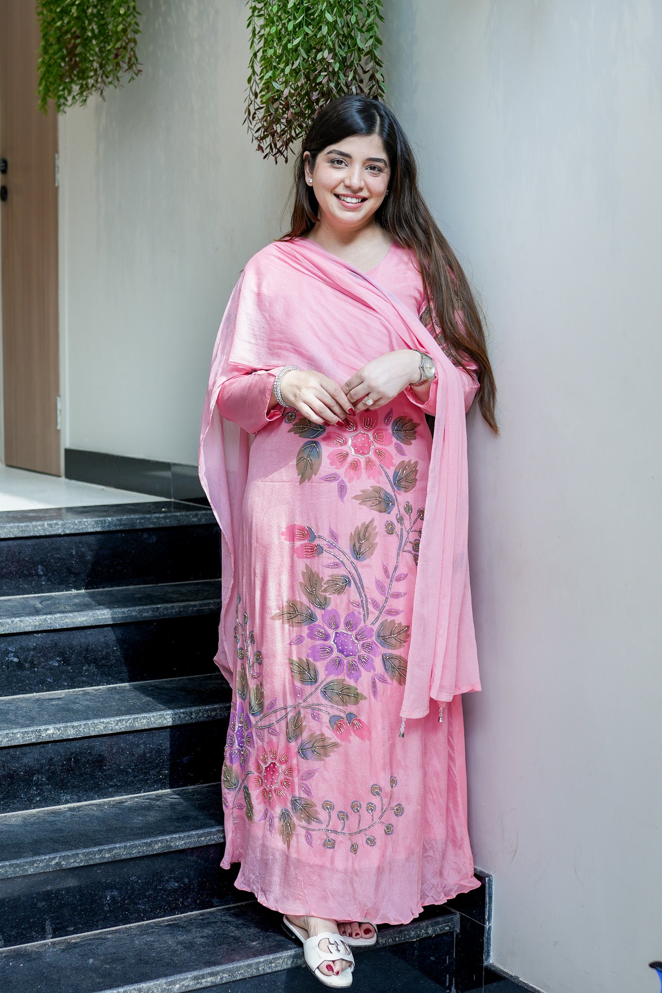 Aarika Hand Painted Anarkali Suit Set