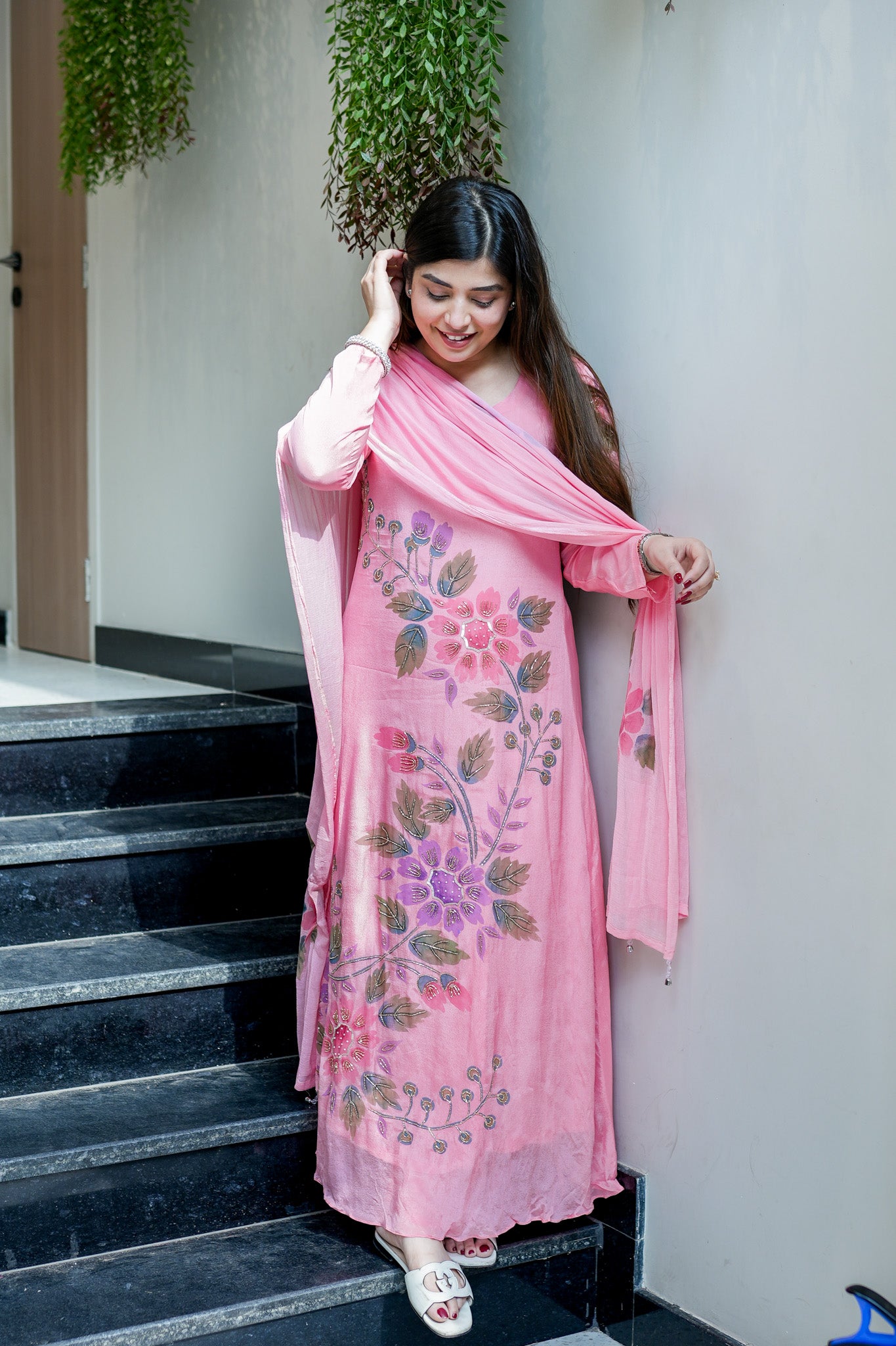 Aarika Hand Painted Anarkali Suit Set