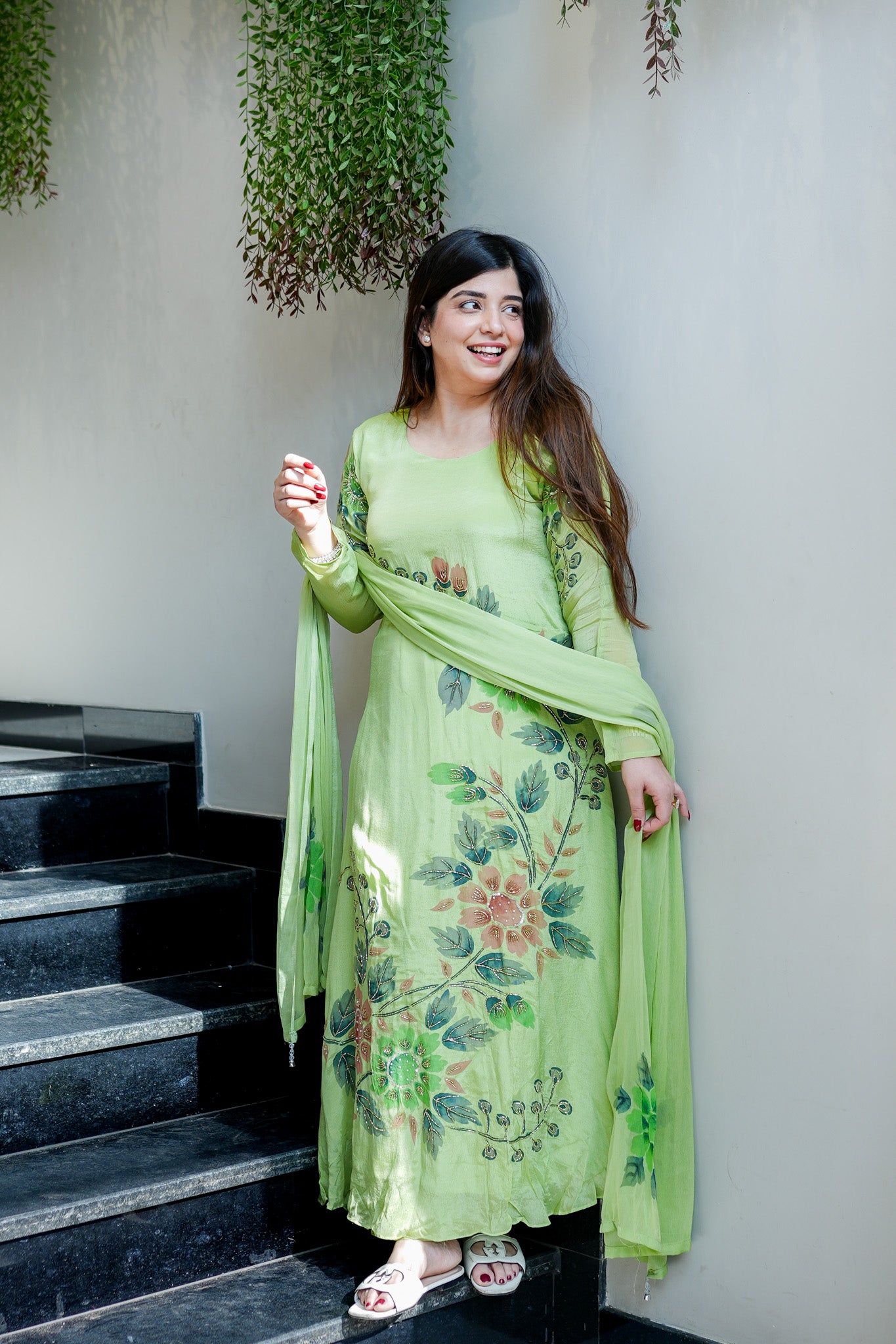 Aarika Hand Painted Anarkali Suit Set
