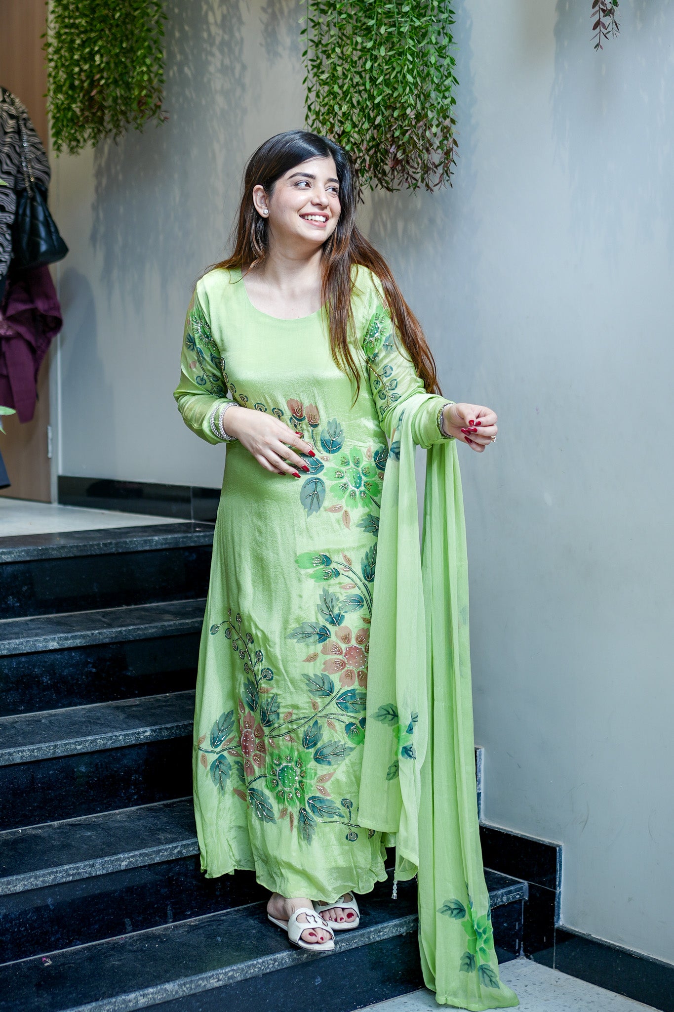 Aarika Hand Painted Anarkali Suit Set