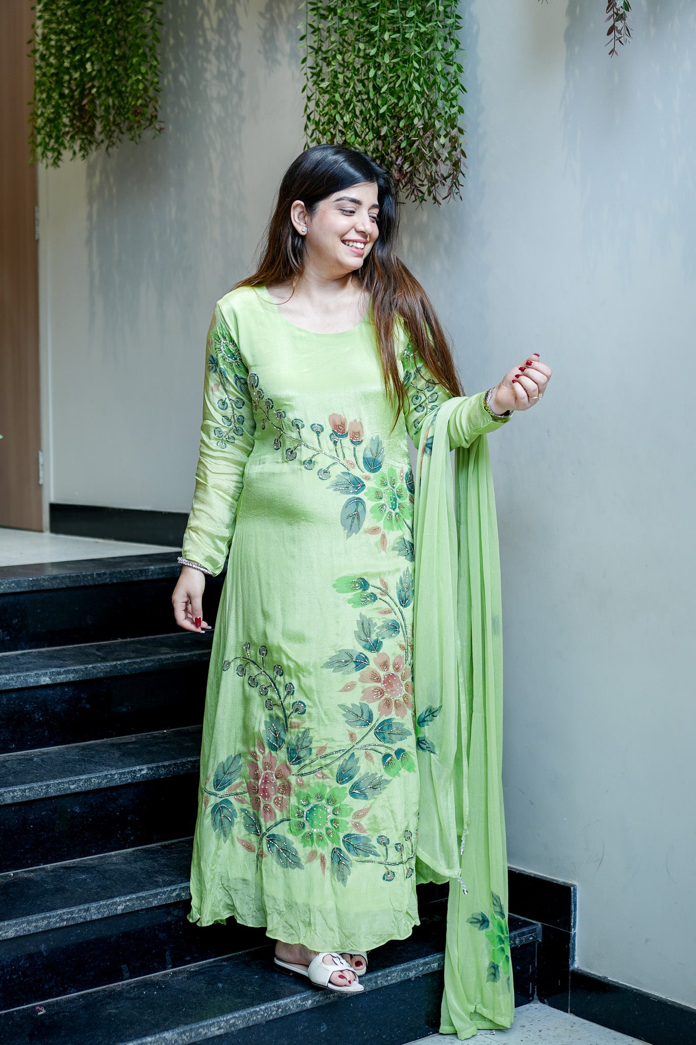 Aarika Hand Painted Anarkali Suit Set
