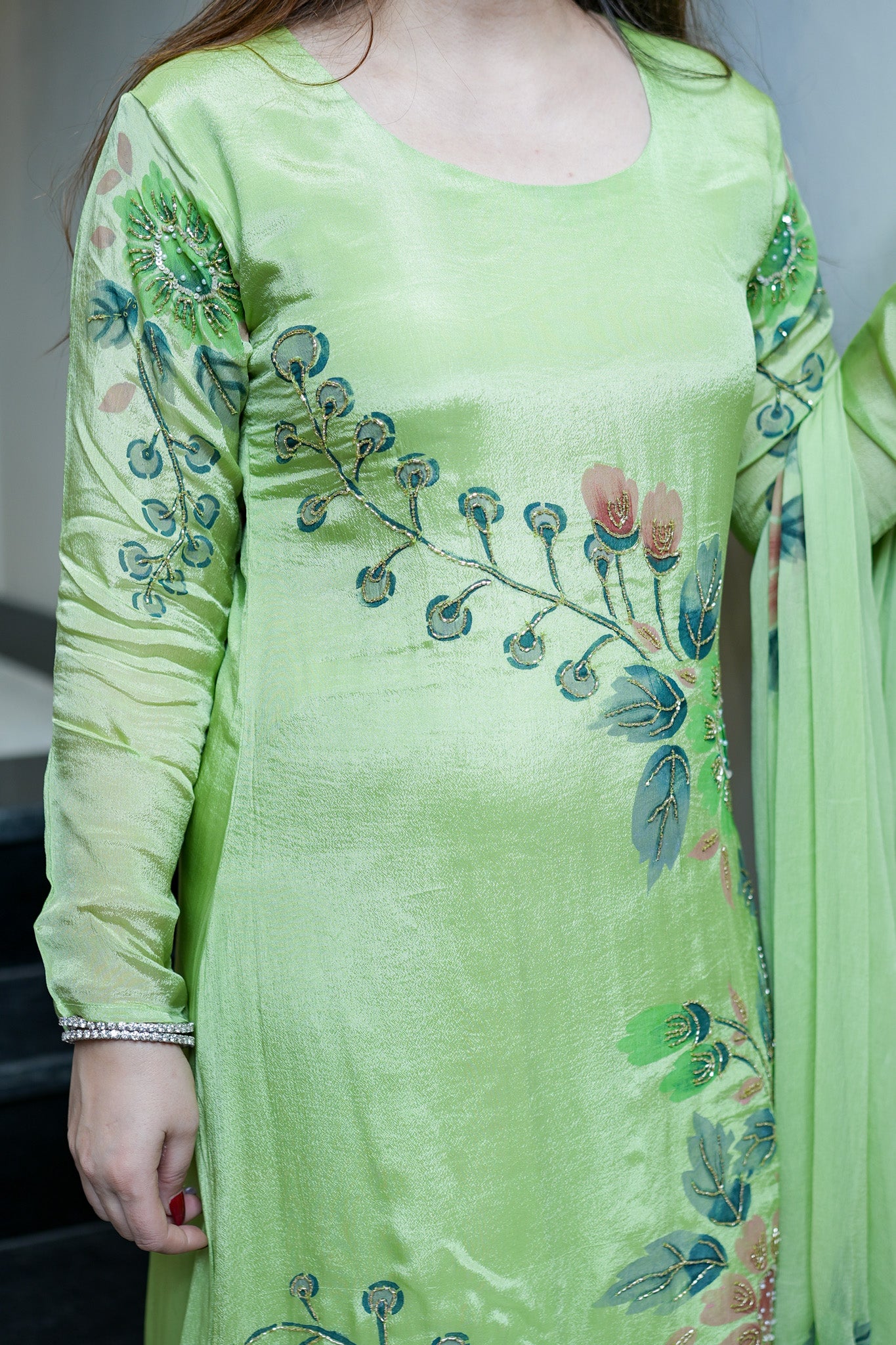Aarika Hand Painted Anarkali Suit Set