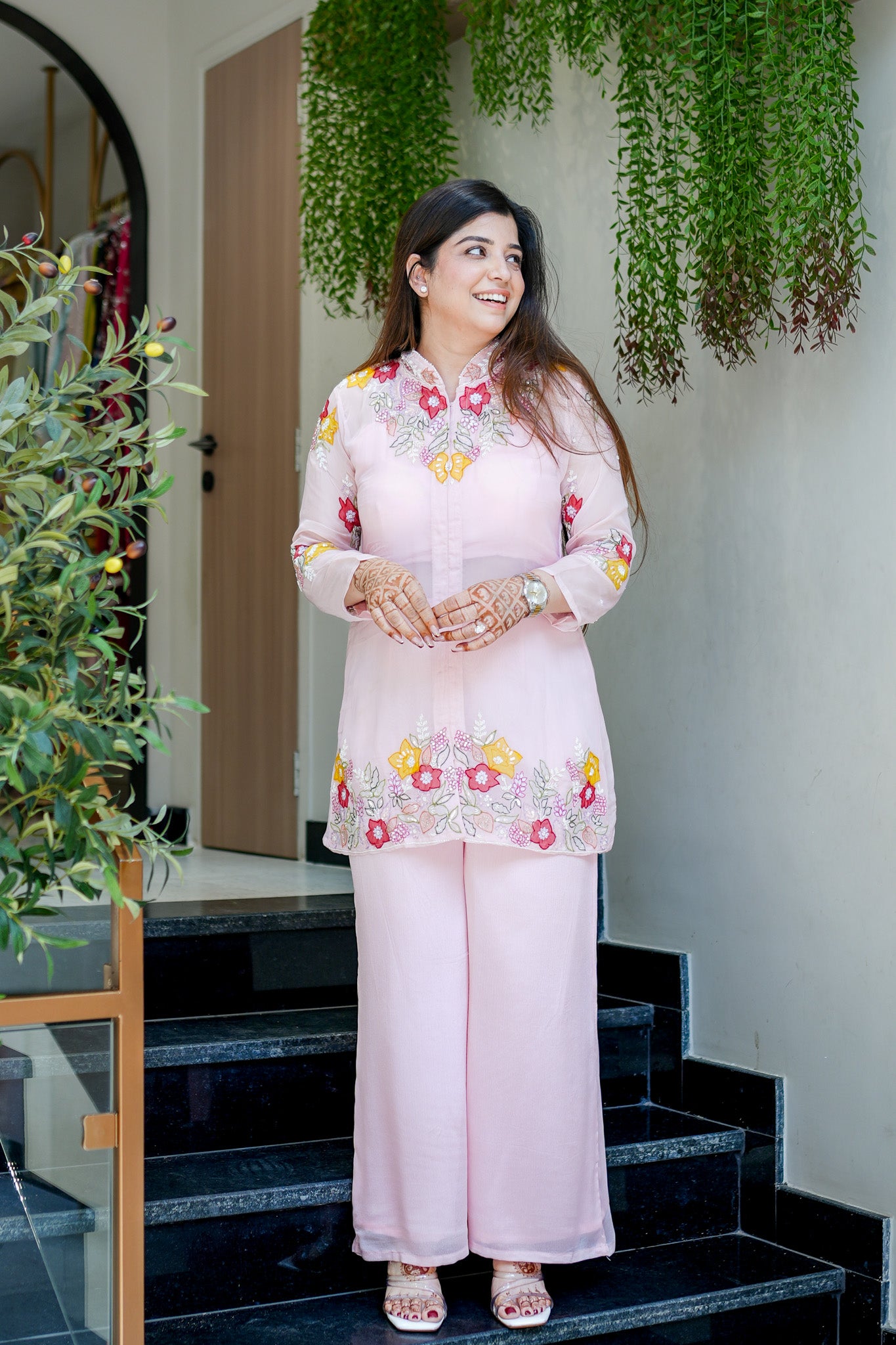 Mahika Floral Detailing Three Piece Set