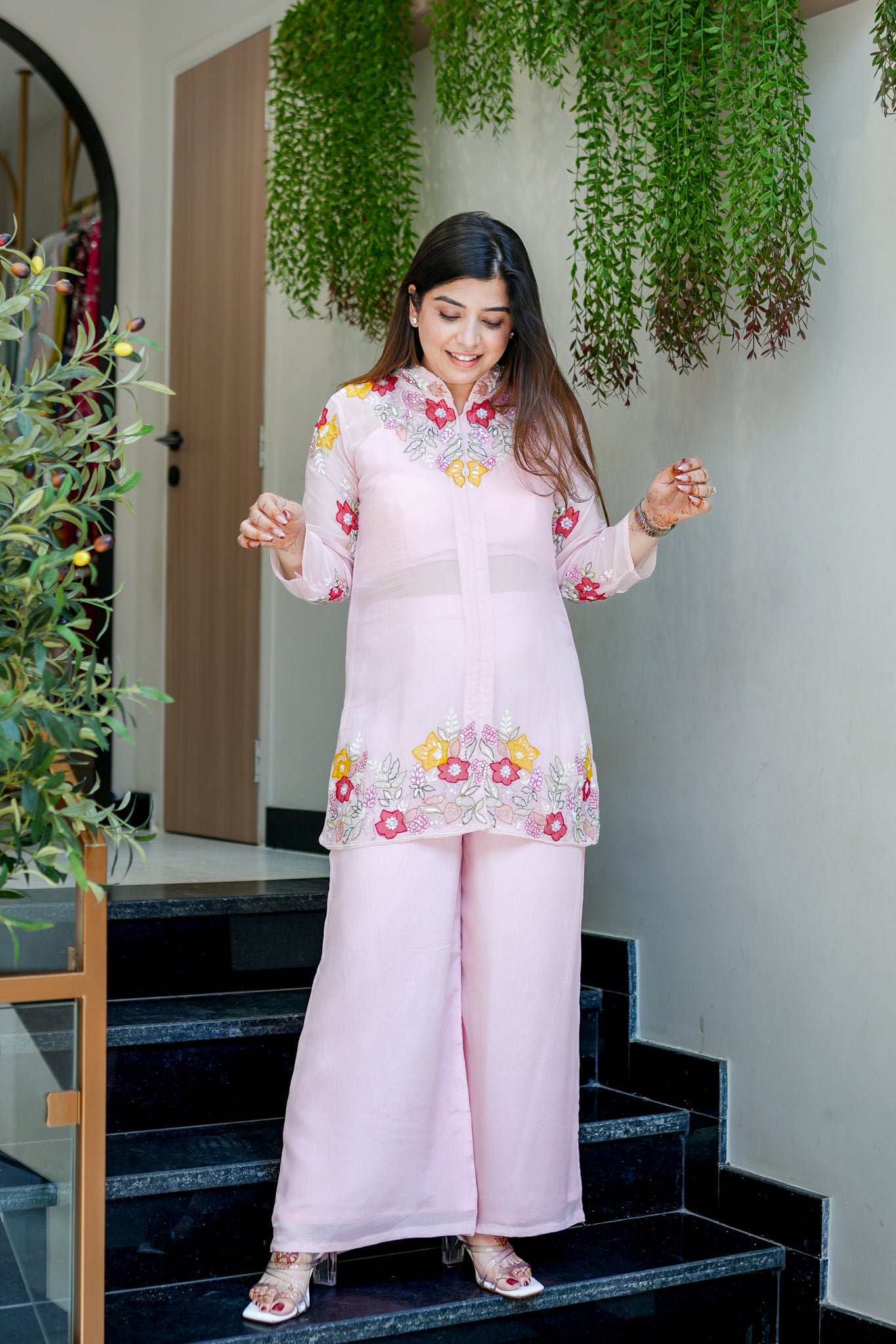 Mahika Floral Detailing Three Piece Set
