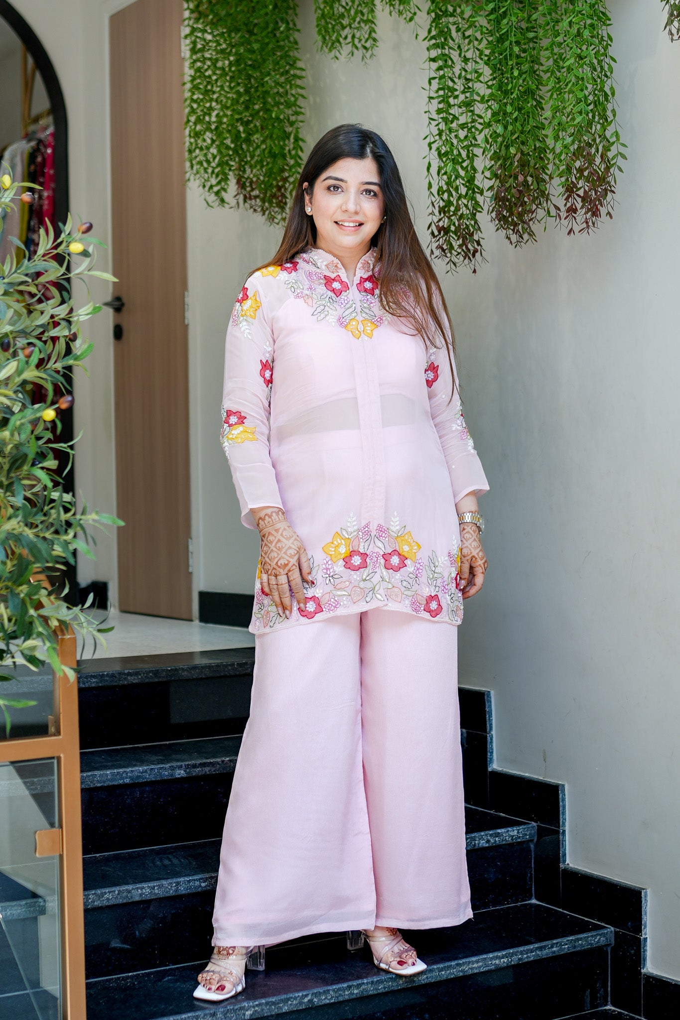 Mahika Floral Detailing Three Piece Set