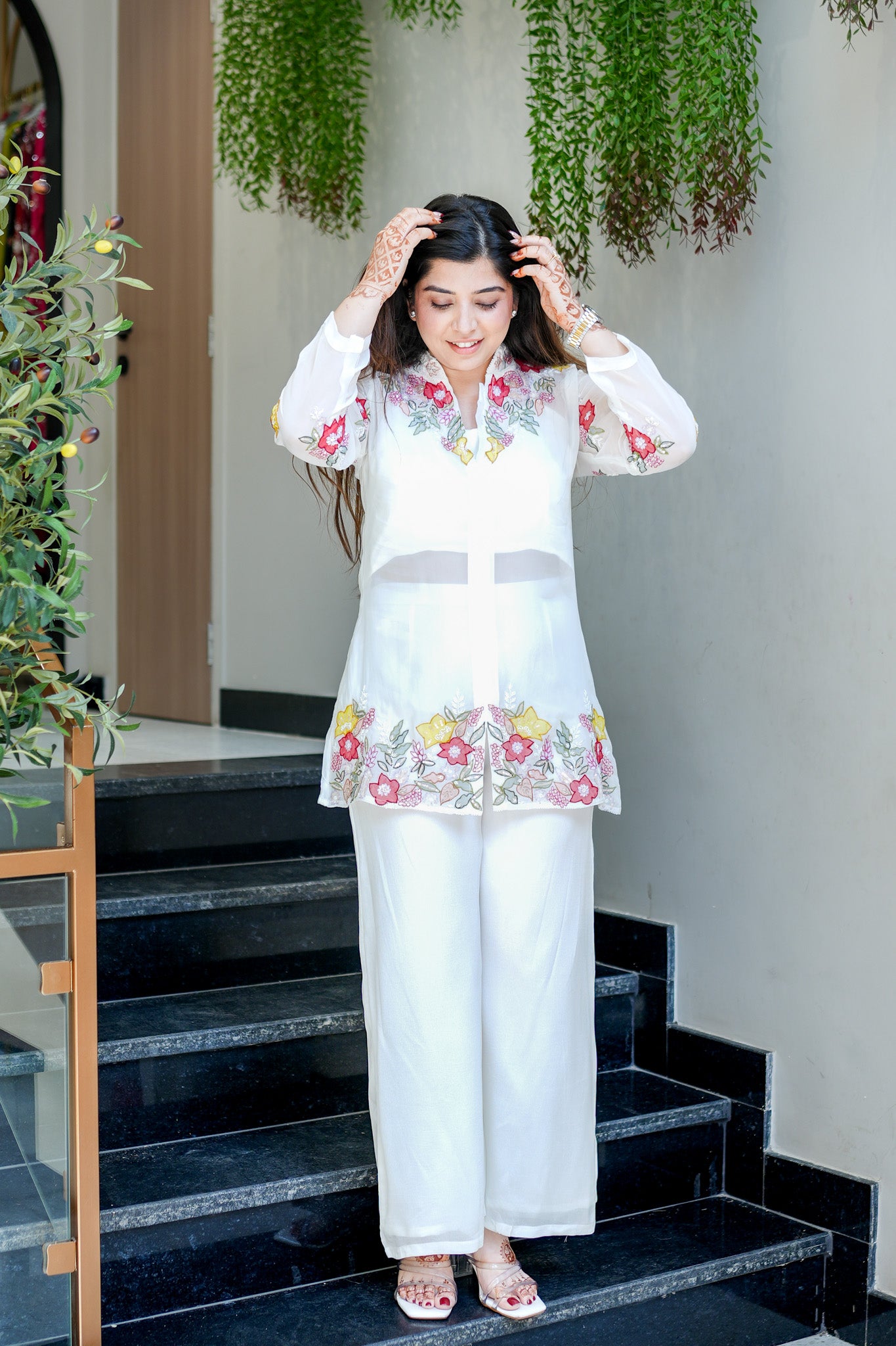 Mahika Floral Detailing Three Piece Set
