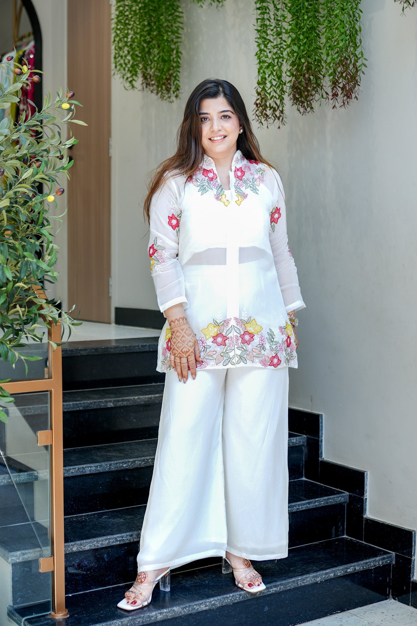 Mahika Floral Detailing Three Piece Set