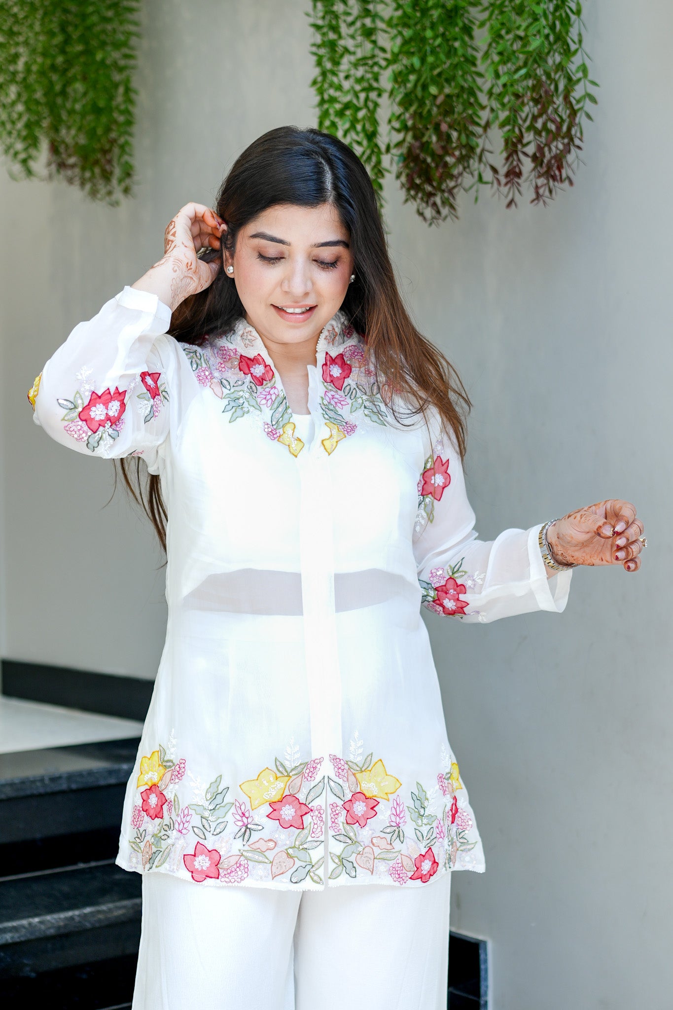 Mahika Floral Detailing Three Piece Set
