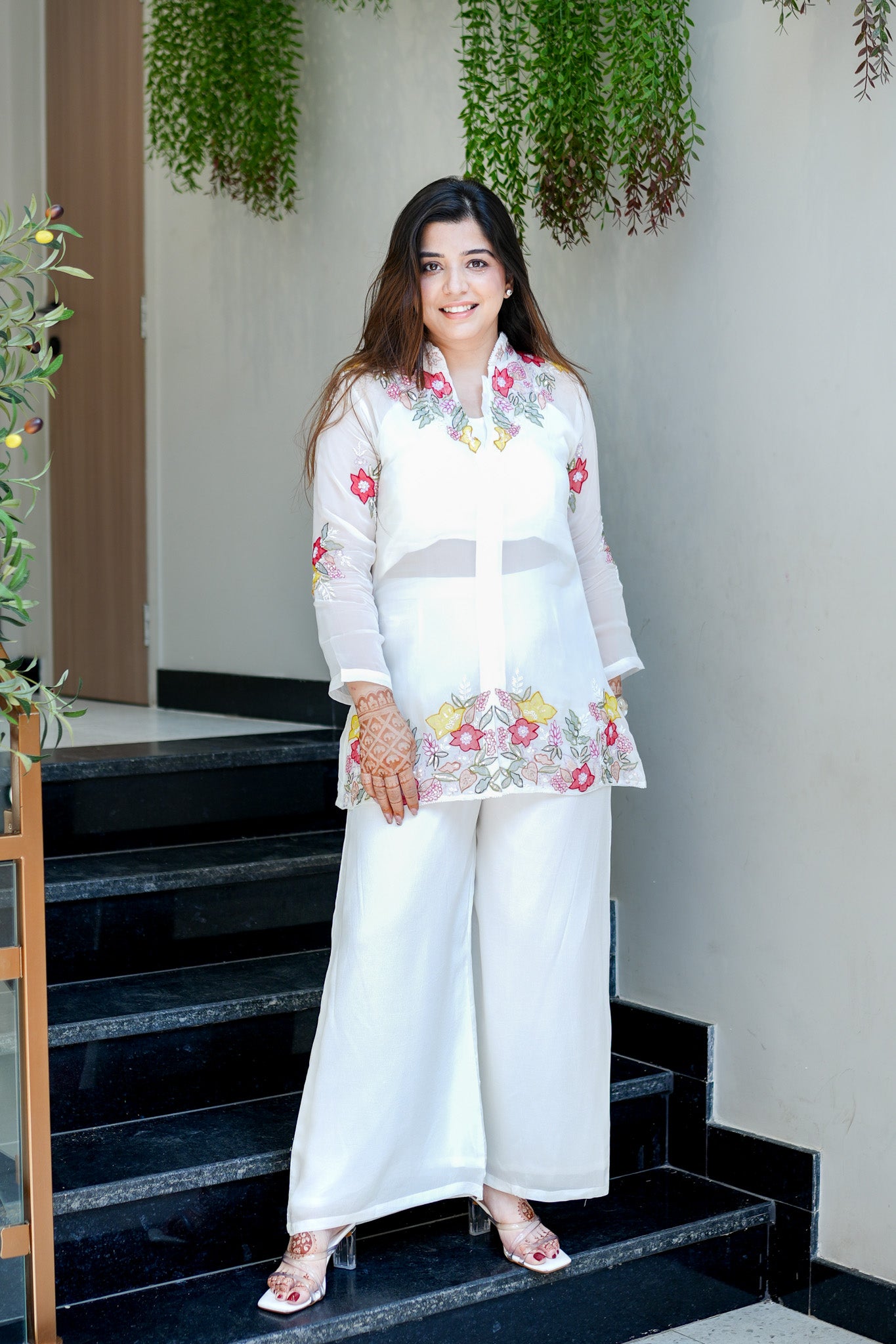 Mahika Floral Detailing Three Piece Set