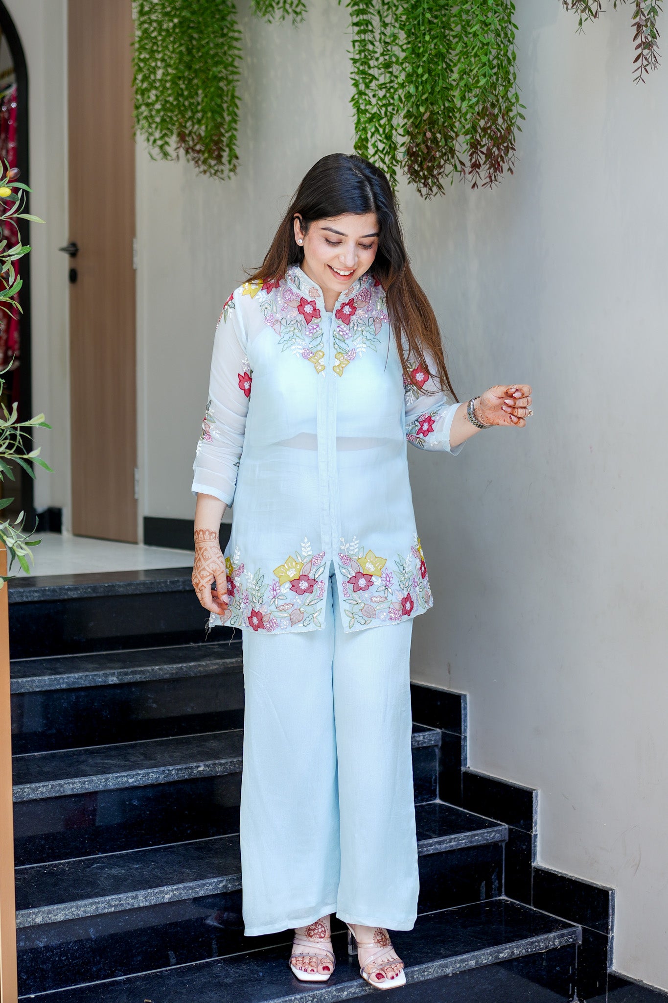 Mahika Floral Detailing Three Piece Set