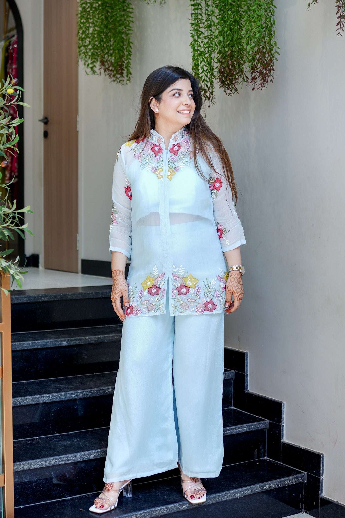 Mahika Floral Detailing Three Piece Set