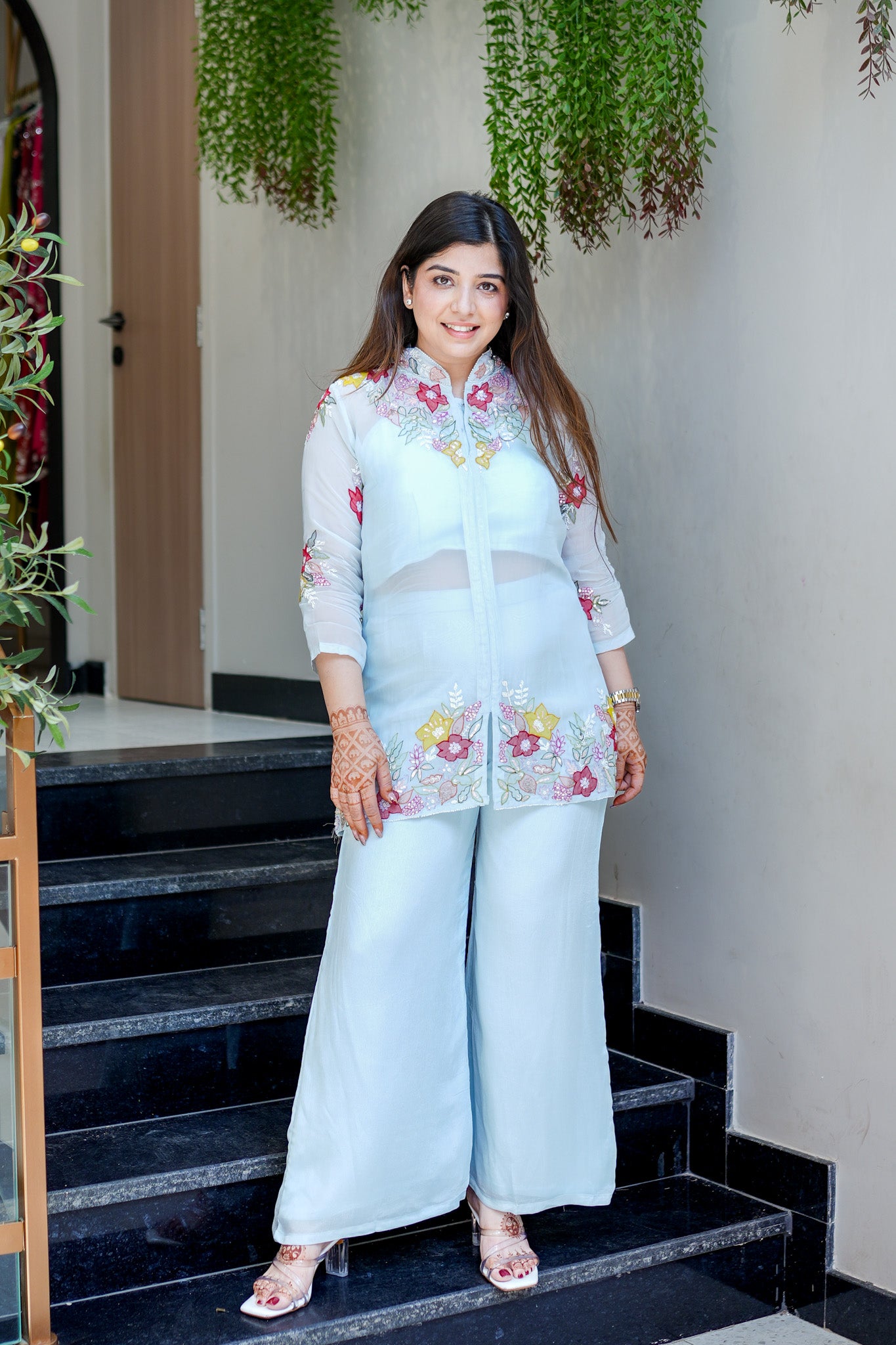 Mahika Floral Detailing Three Piece Set