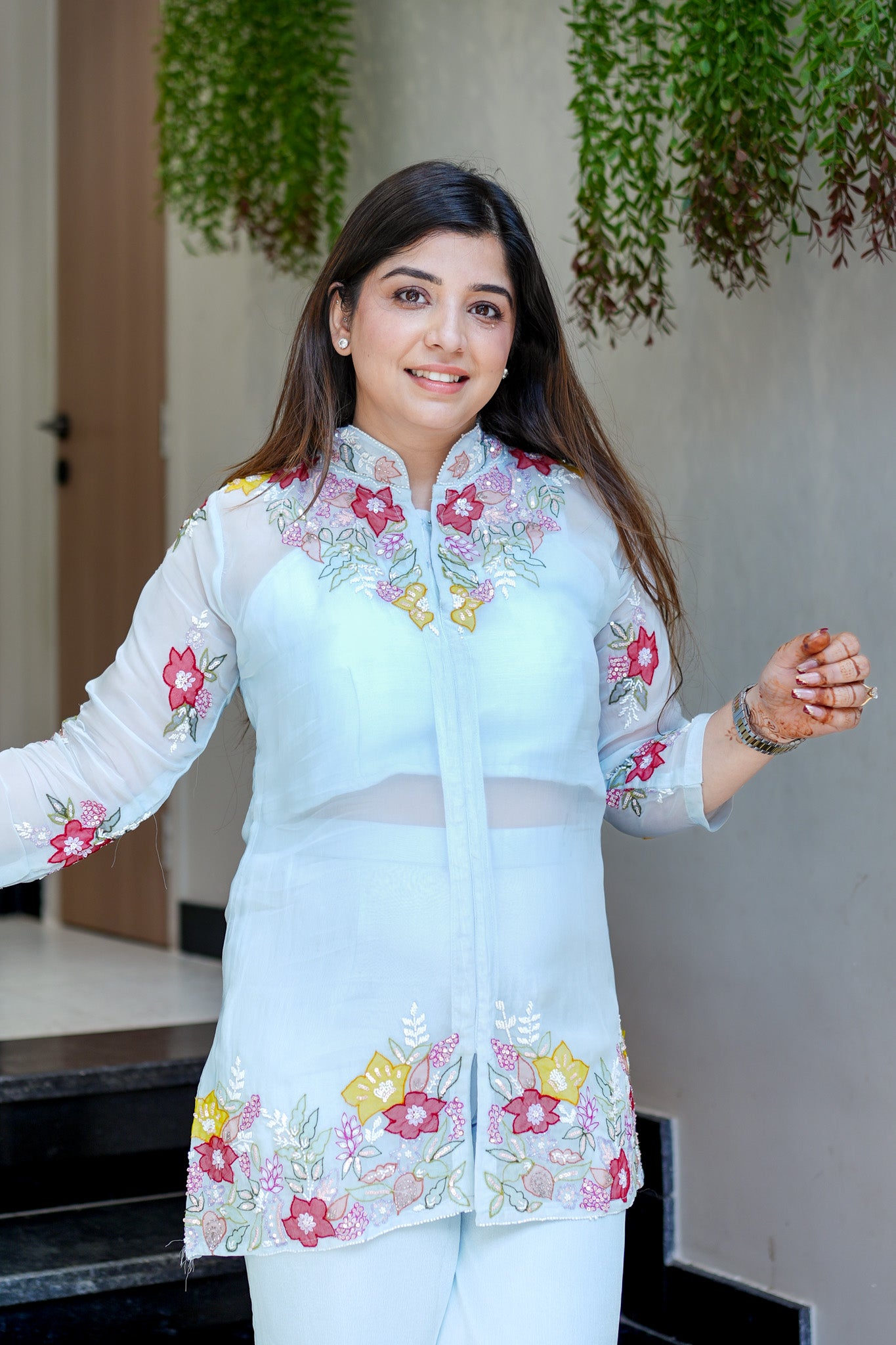 Mahika Floral Detailing Three Piece Set
