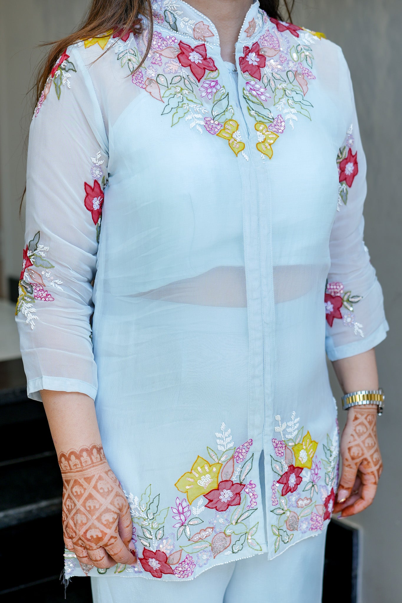 Mahika Floral Detailing Three Piece Set