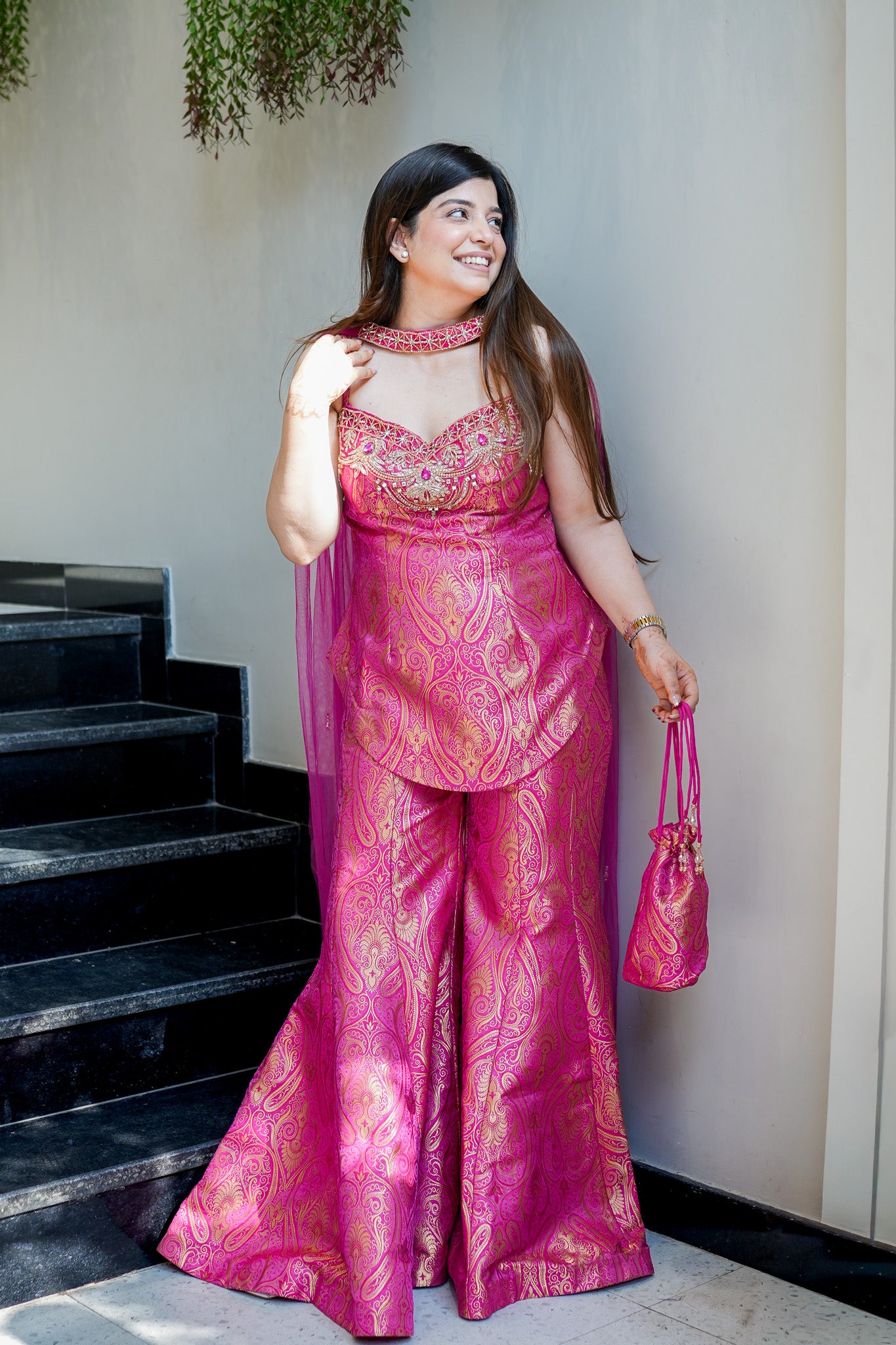 Yashvika Embroidered Banarasi Sharara Set