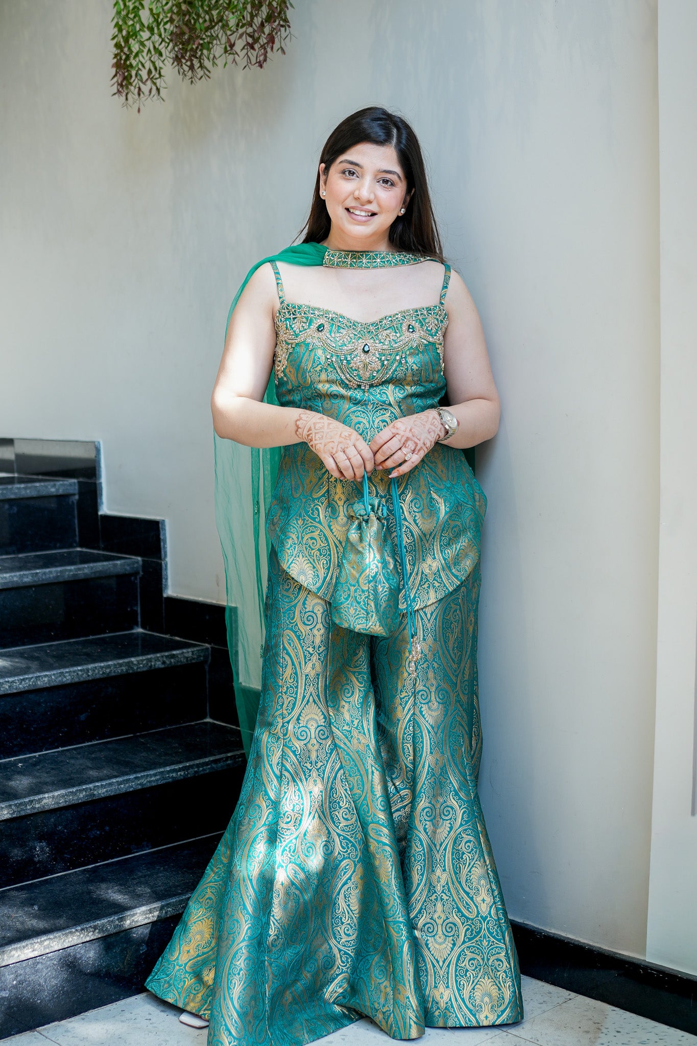 Yashvika Embroidered Banarasi Sharara Set