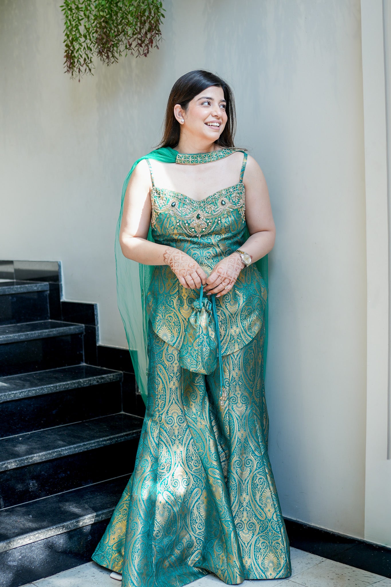 Yashvika Embroidered Banarasi Sharara Set