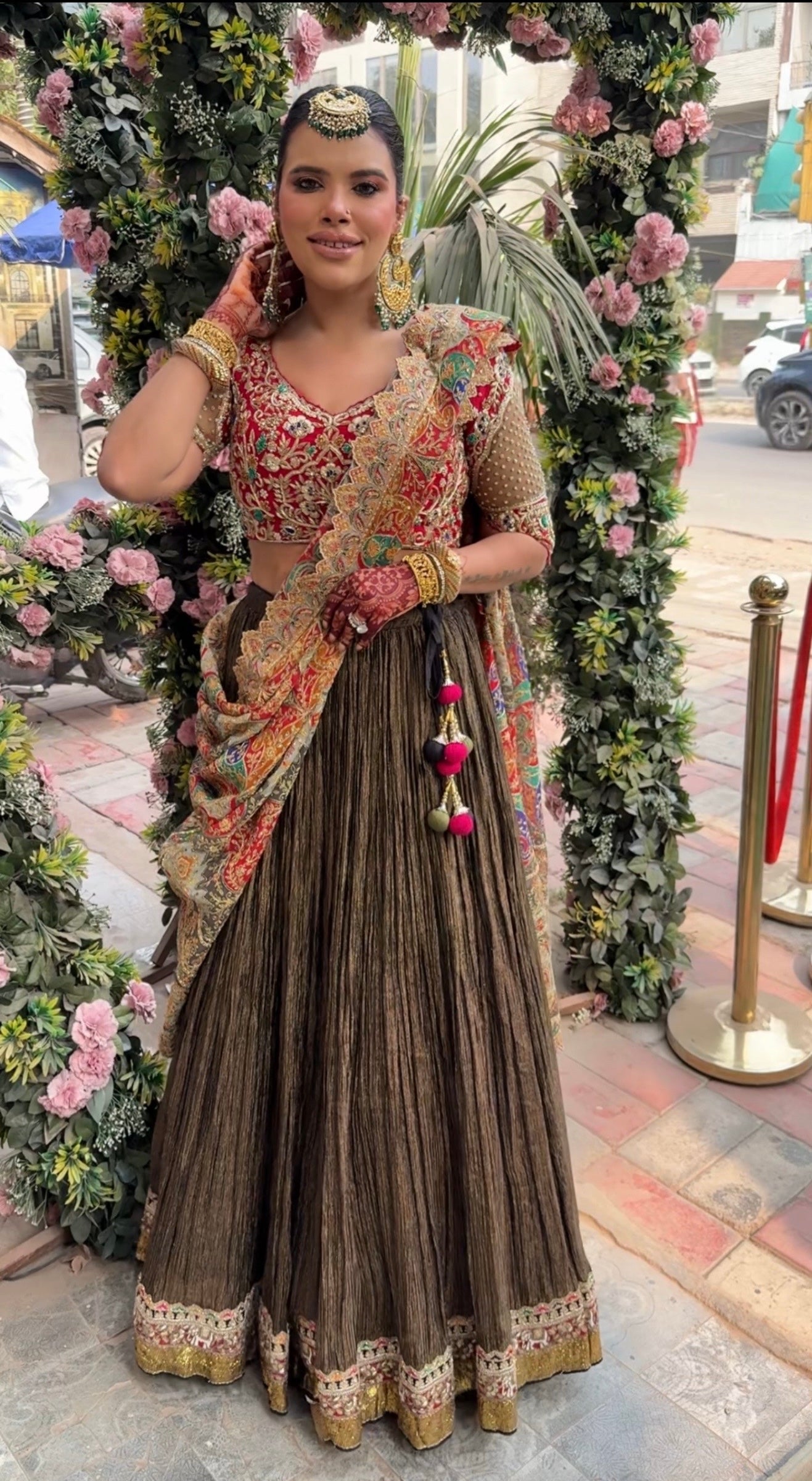 Henna Hand Embroidered Lehenga