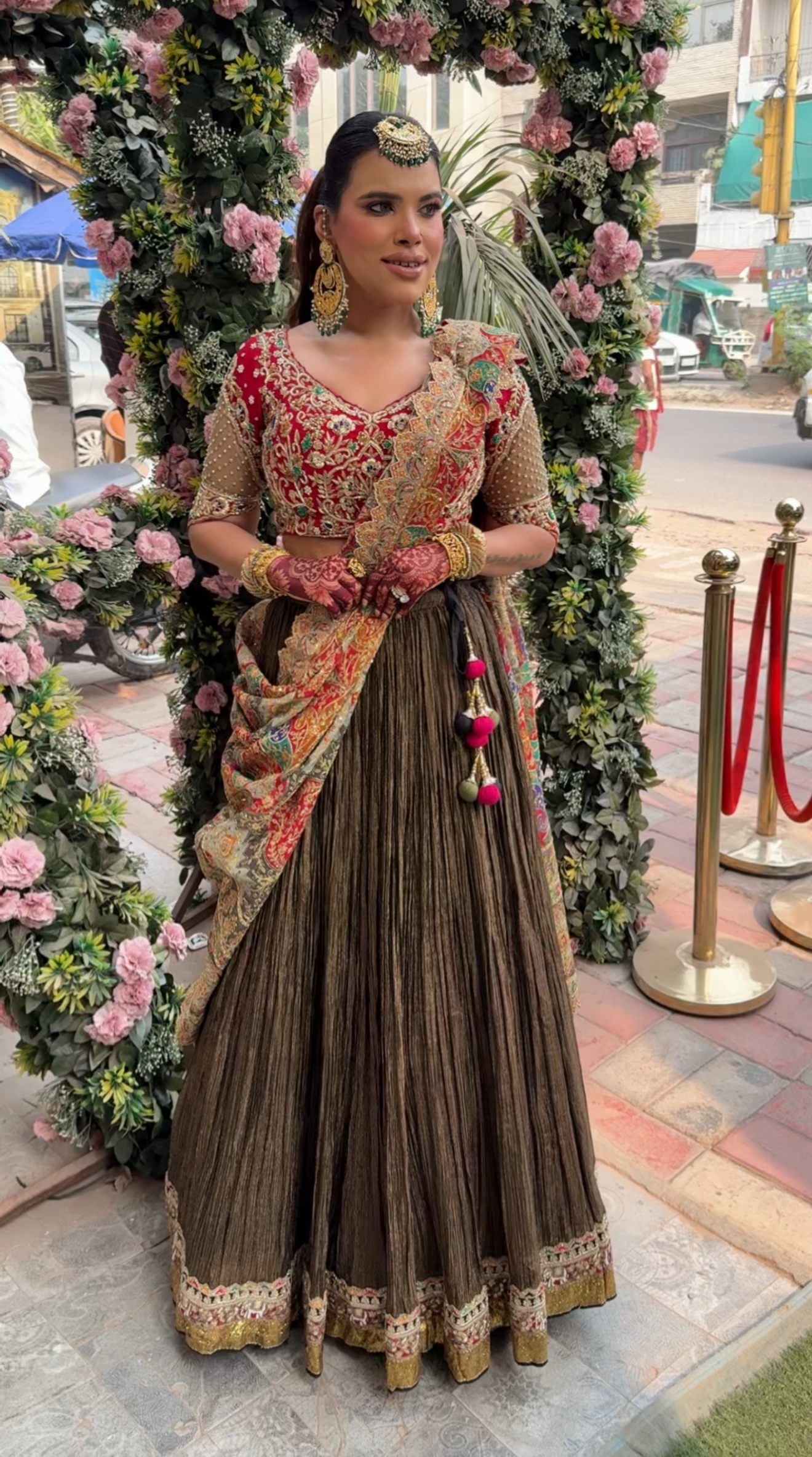 Henna Hand Embroidered Lehenga