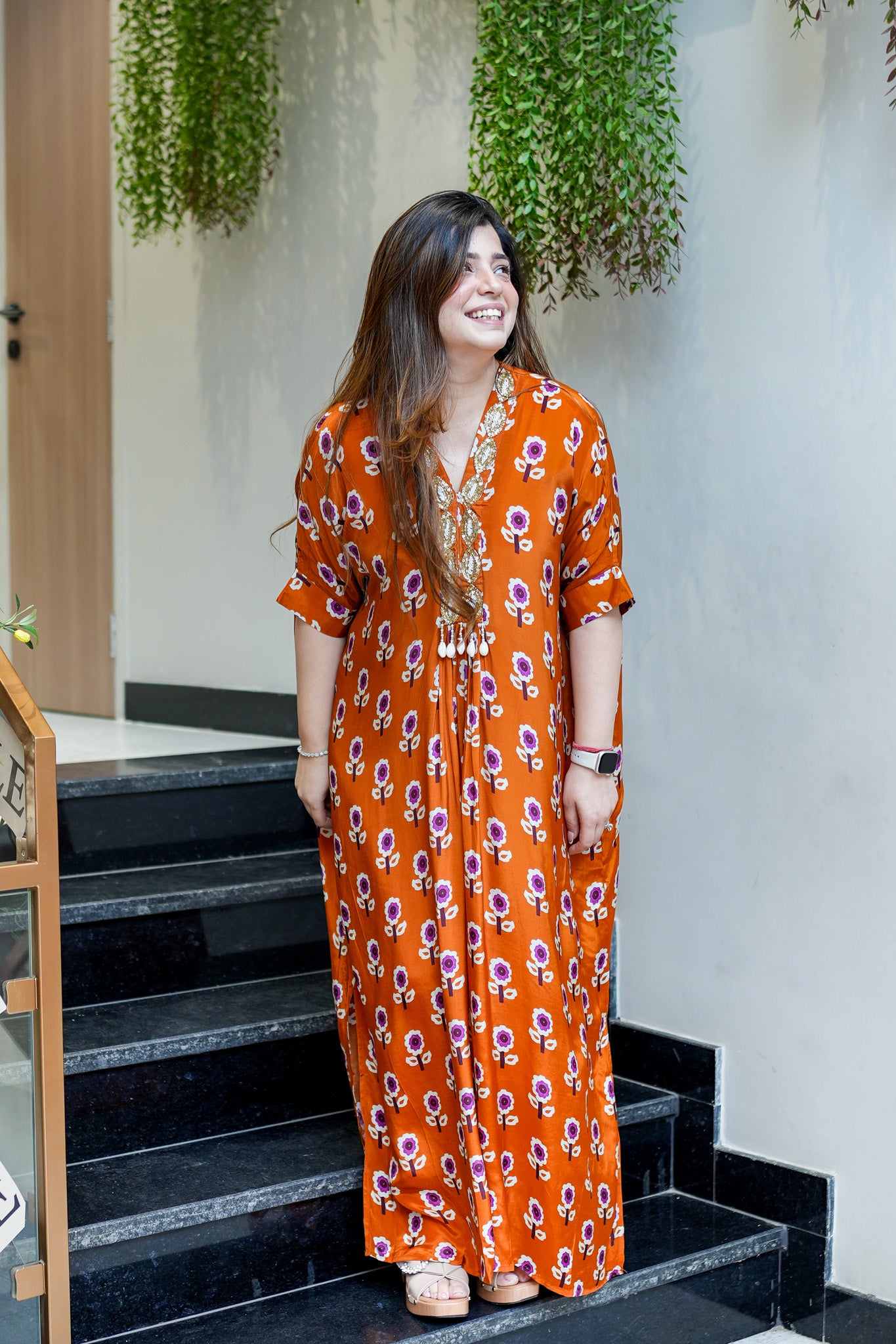 Vyas Printed Long Dress