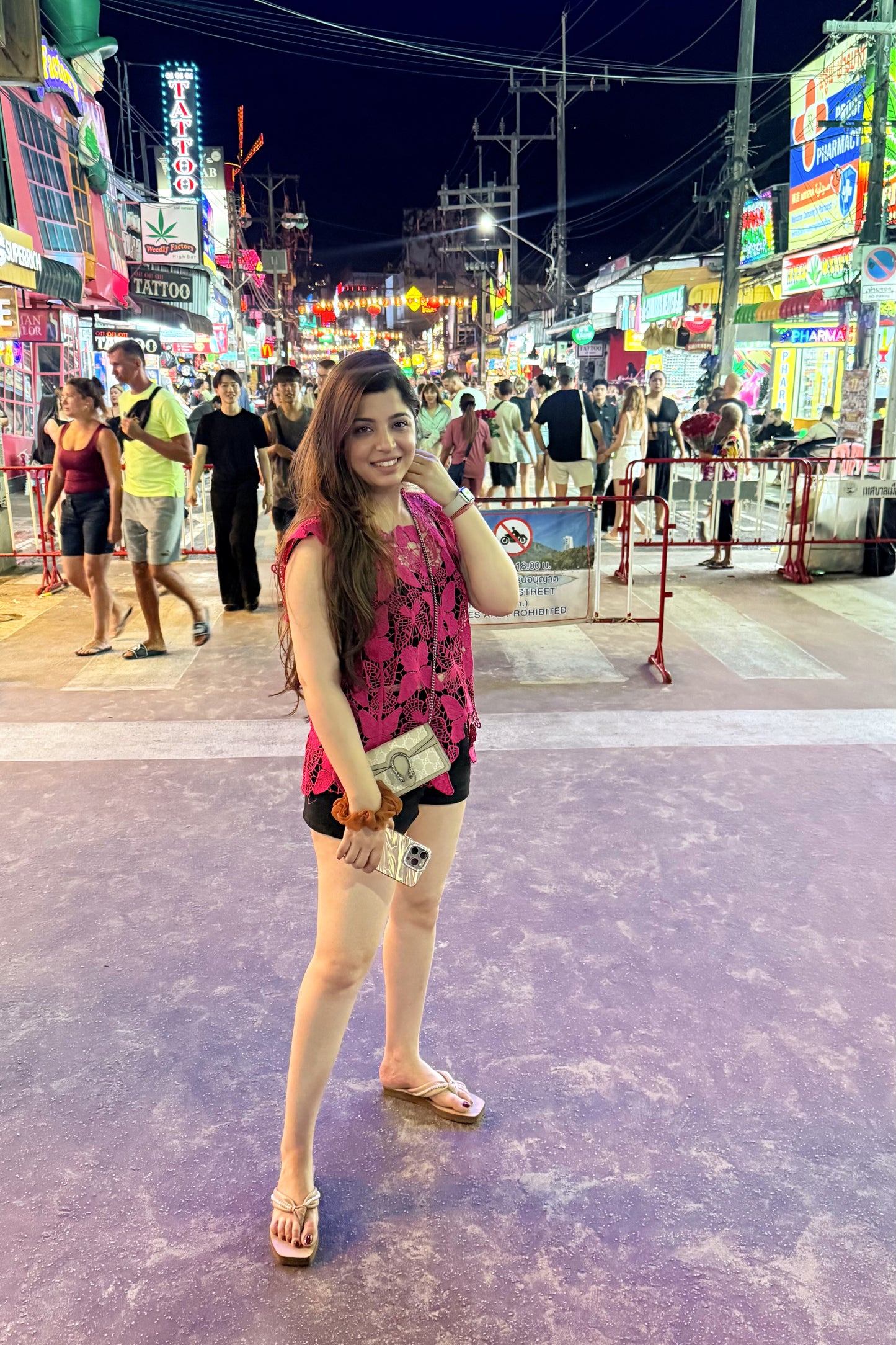 Yona Pink Cutwork Top
