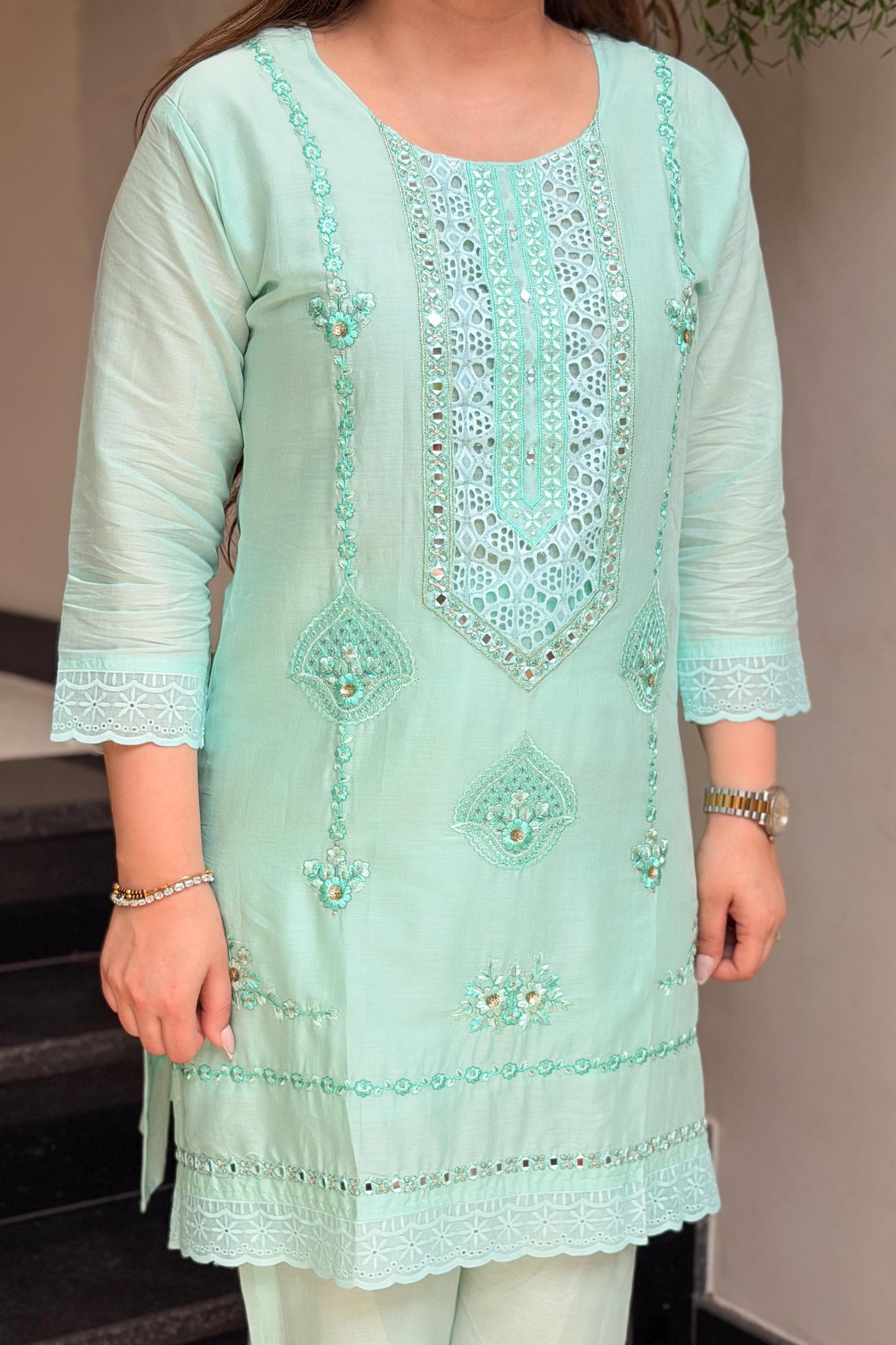 Ziana Embroidered Co ord Set