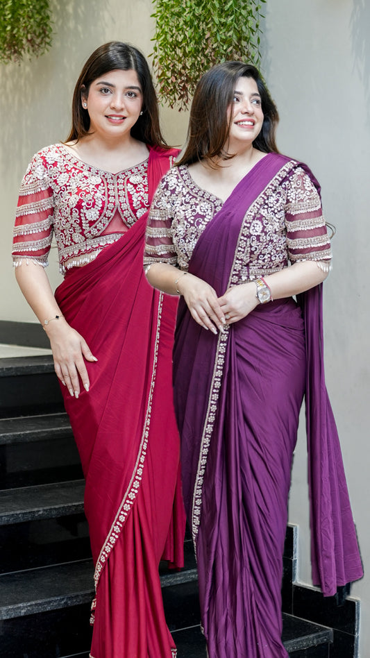 Ruwa Hand Embroidered Drape Saree